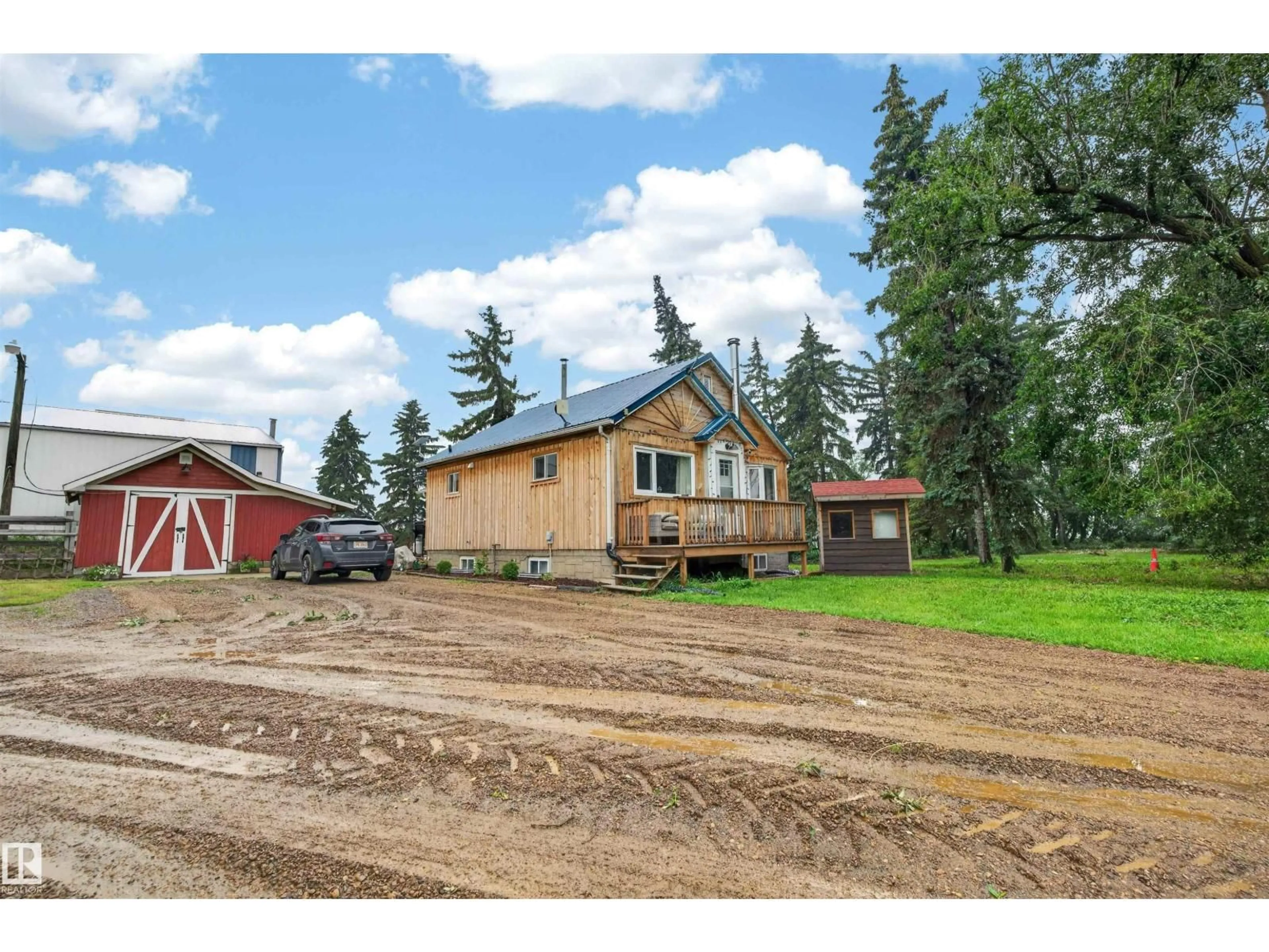 A pic from outside/outdoor area/front of a property/back of a property/a pic from drone, unknown for 21419 TWP 542, Rural Strathcona County Alberta T8L3Y8