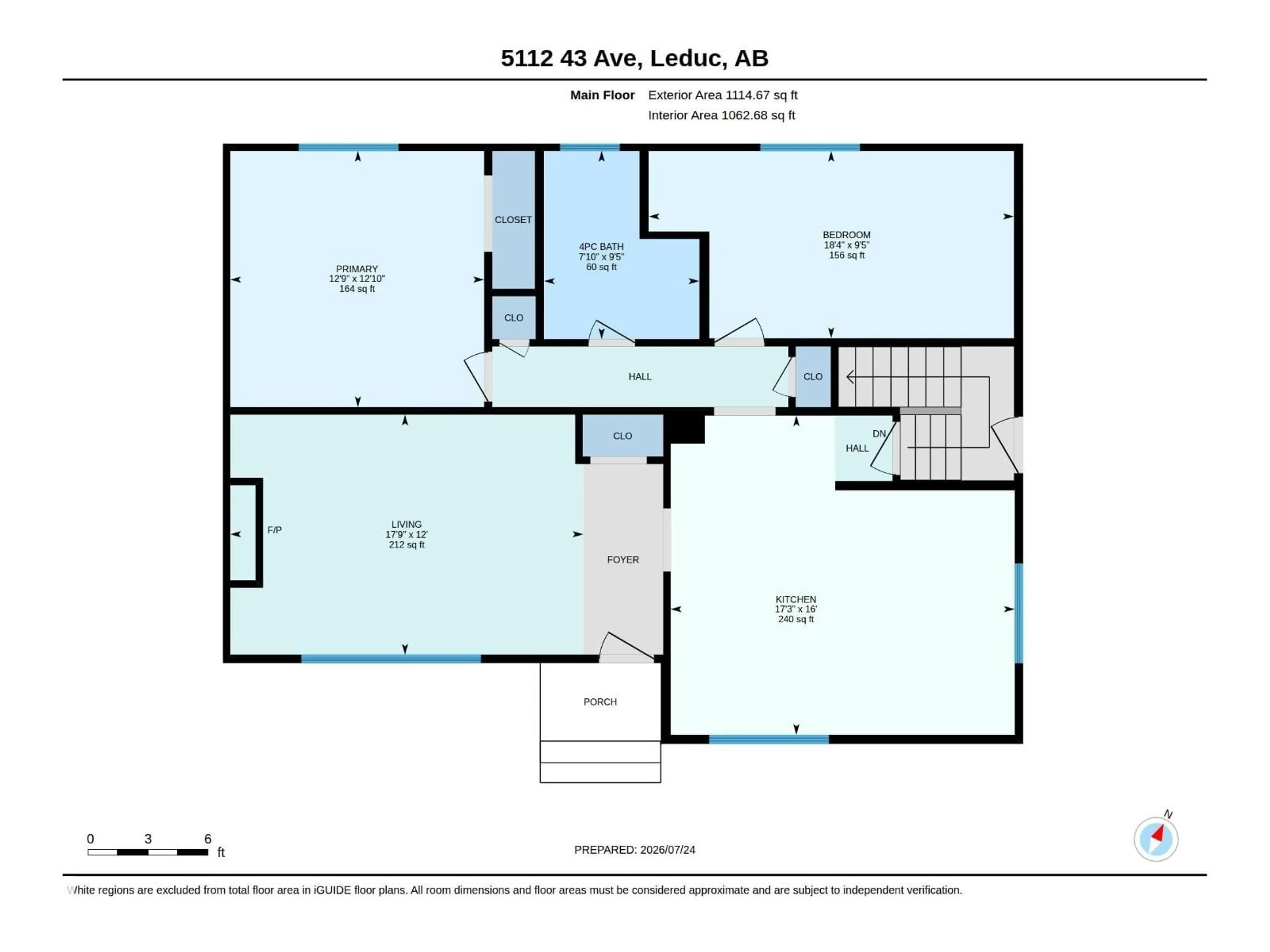 Floor plan for 5112 43 AV, Leduc Alberta T9E5A4