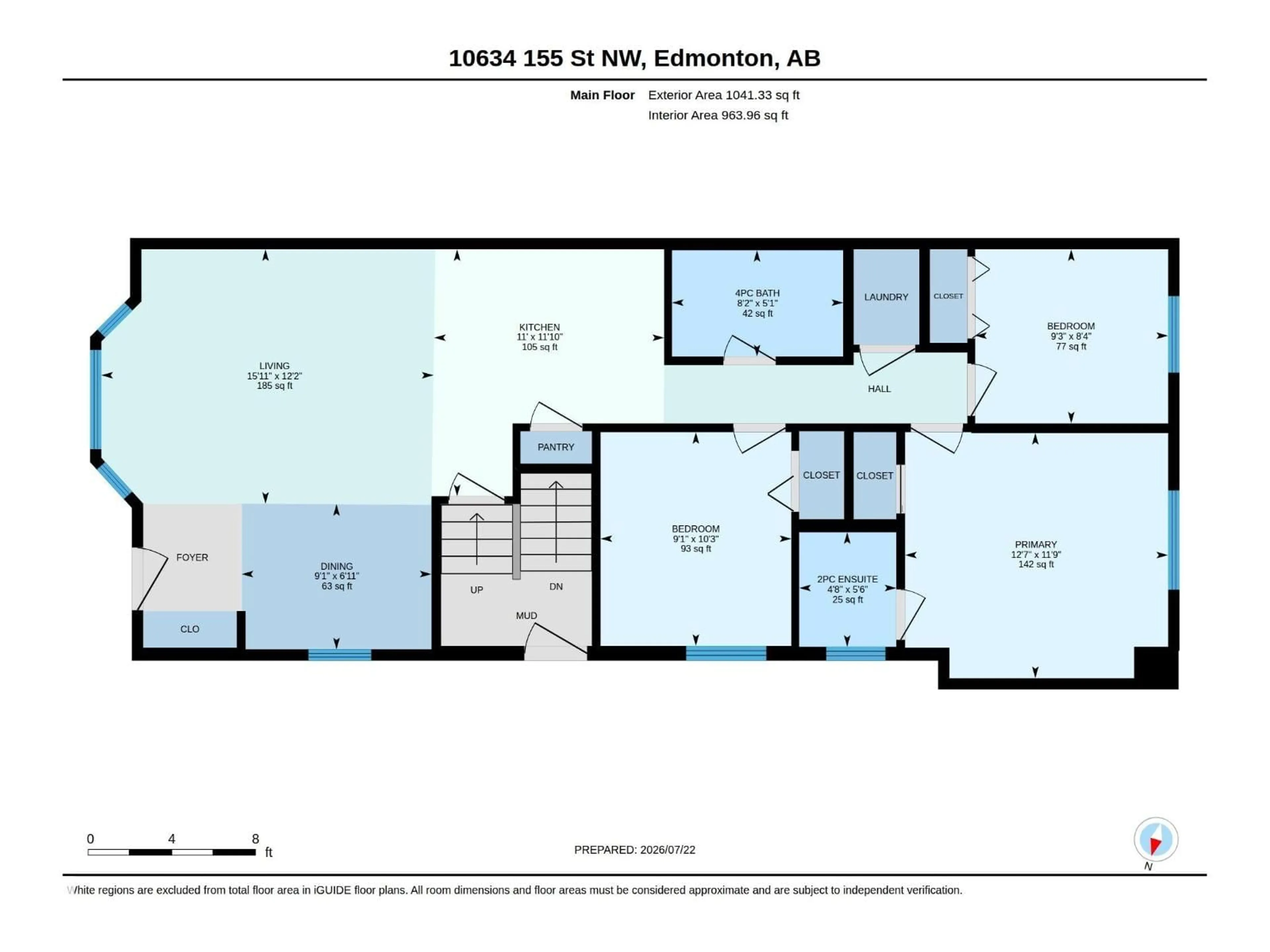 Floor plan for NW - 10634 155 ST, Edmonton Alberta T5P2M5