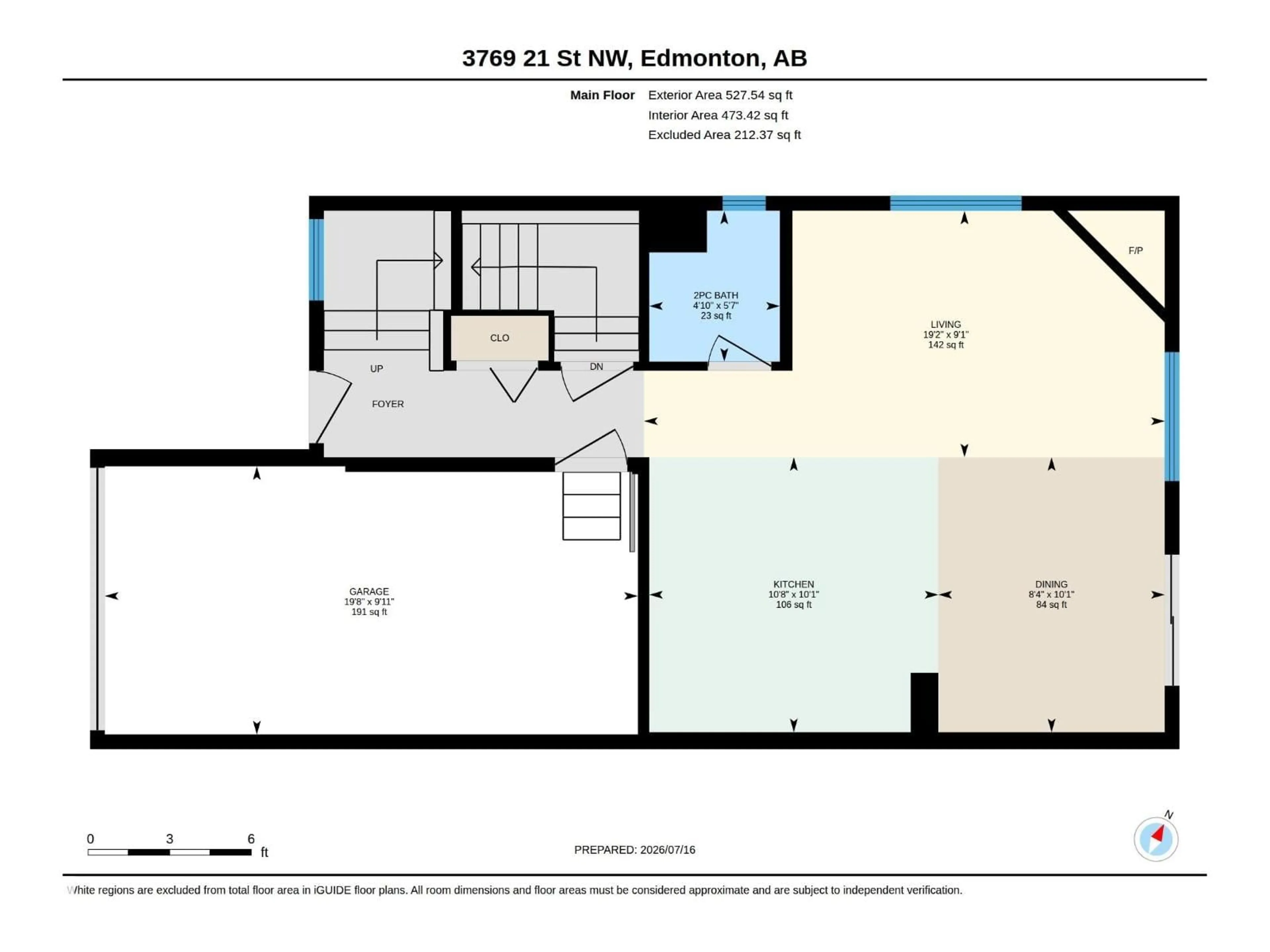 Floor plan for 3769 21 ST, Edmonton Alberta T6T1R7