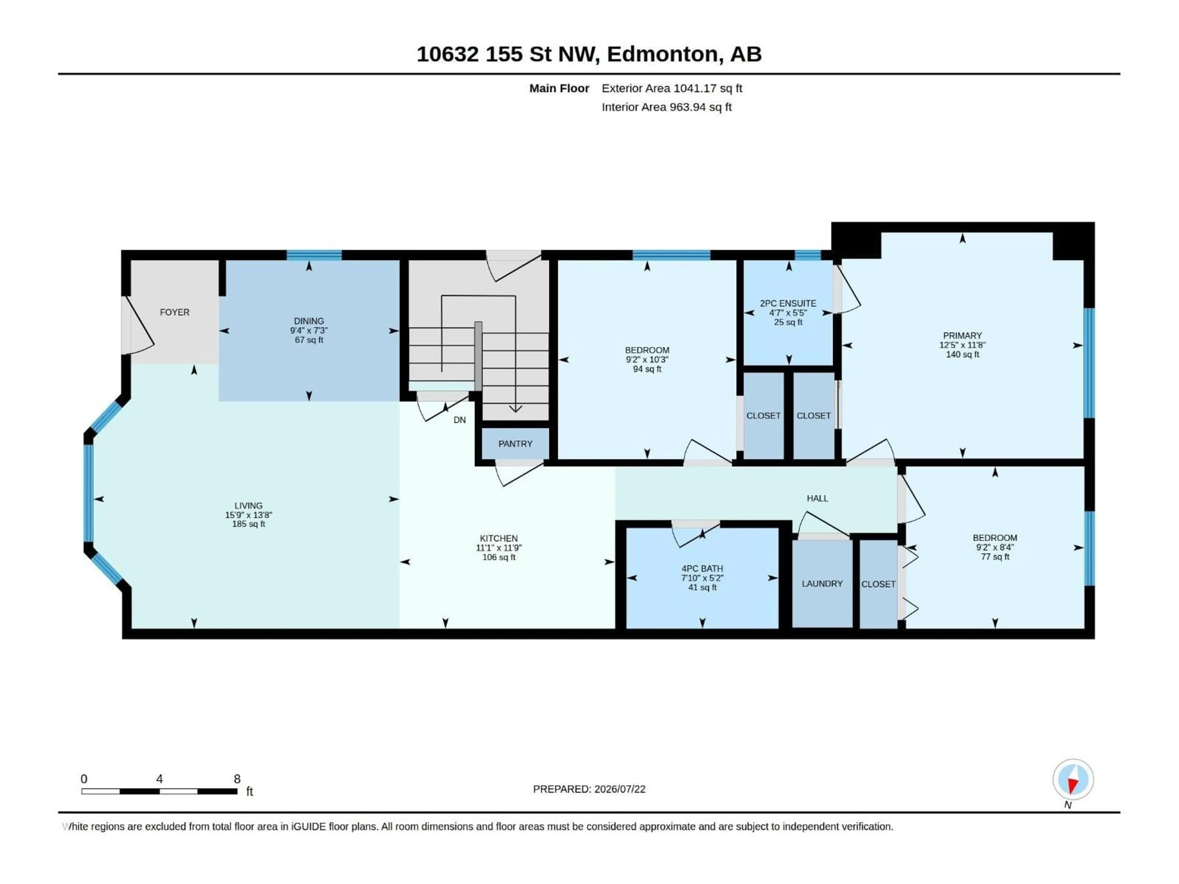 Floor plan for 10632 155 ST, Edmonton Alberta T5P2M5