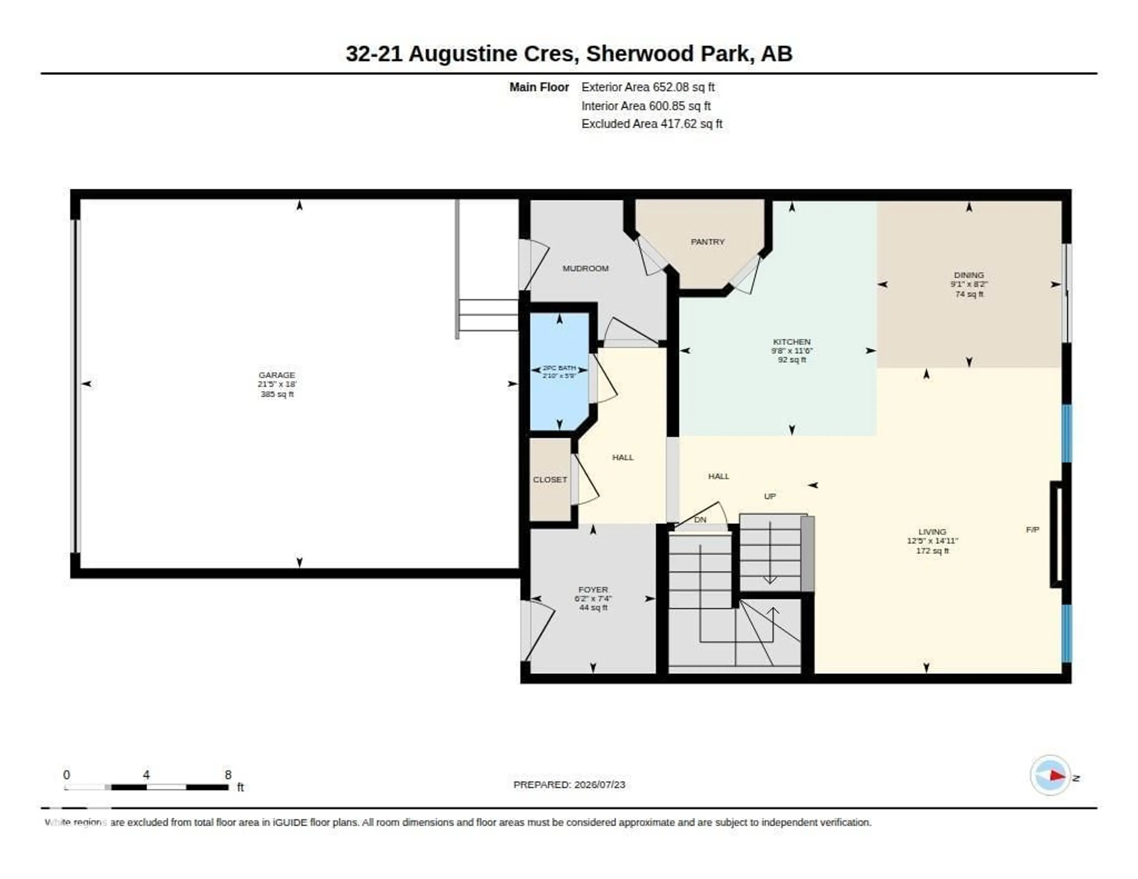 Floor plan for 21 - 32 AUGUSTINE CR, Sherwood Park Alberta T8H0X4