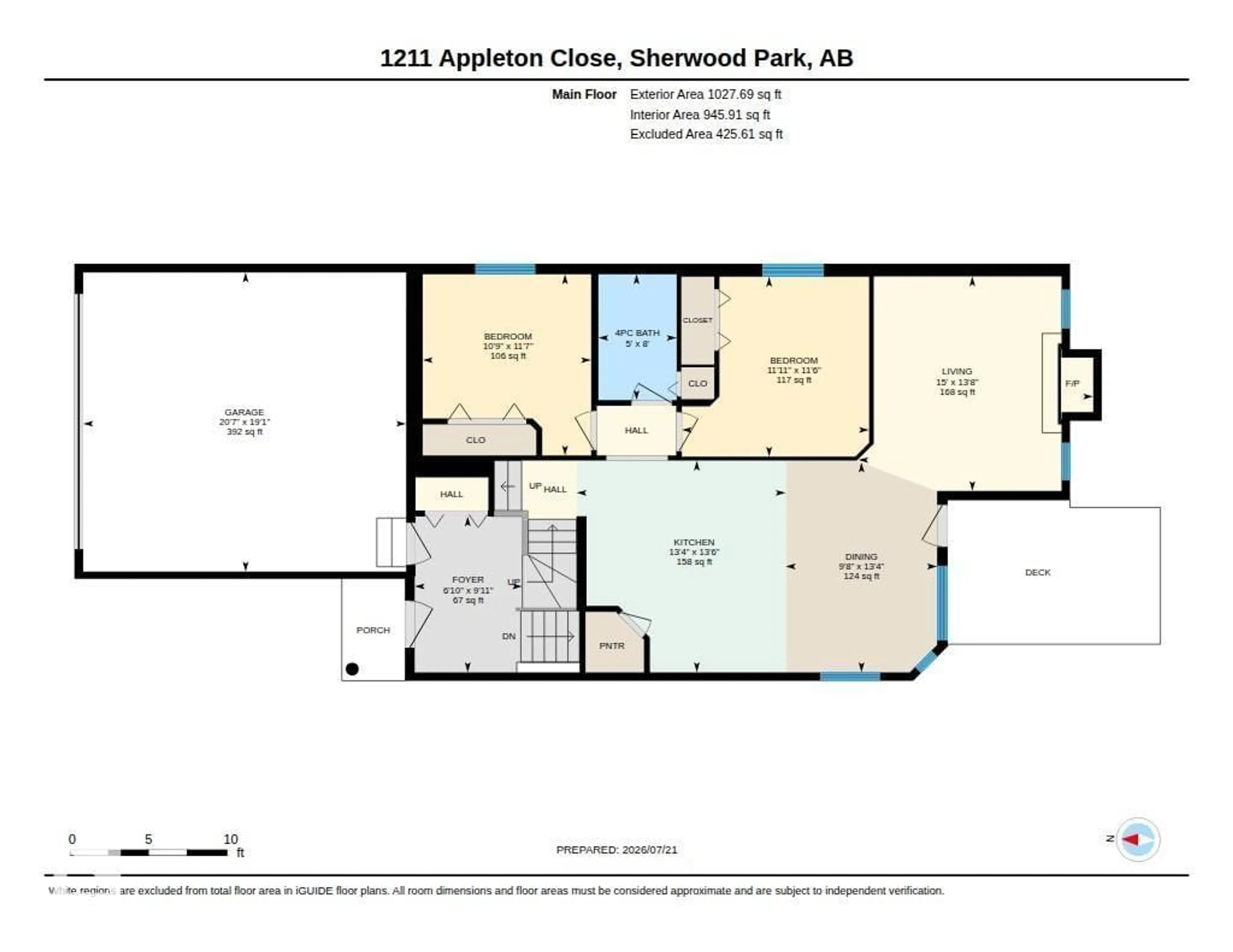 Floor plan for 1211 APPLETON CL, Sherwood Park Alberta T8G0G5