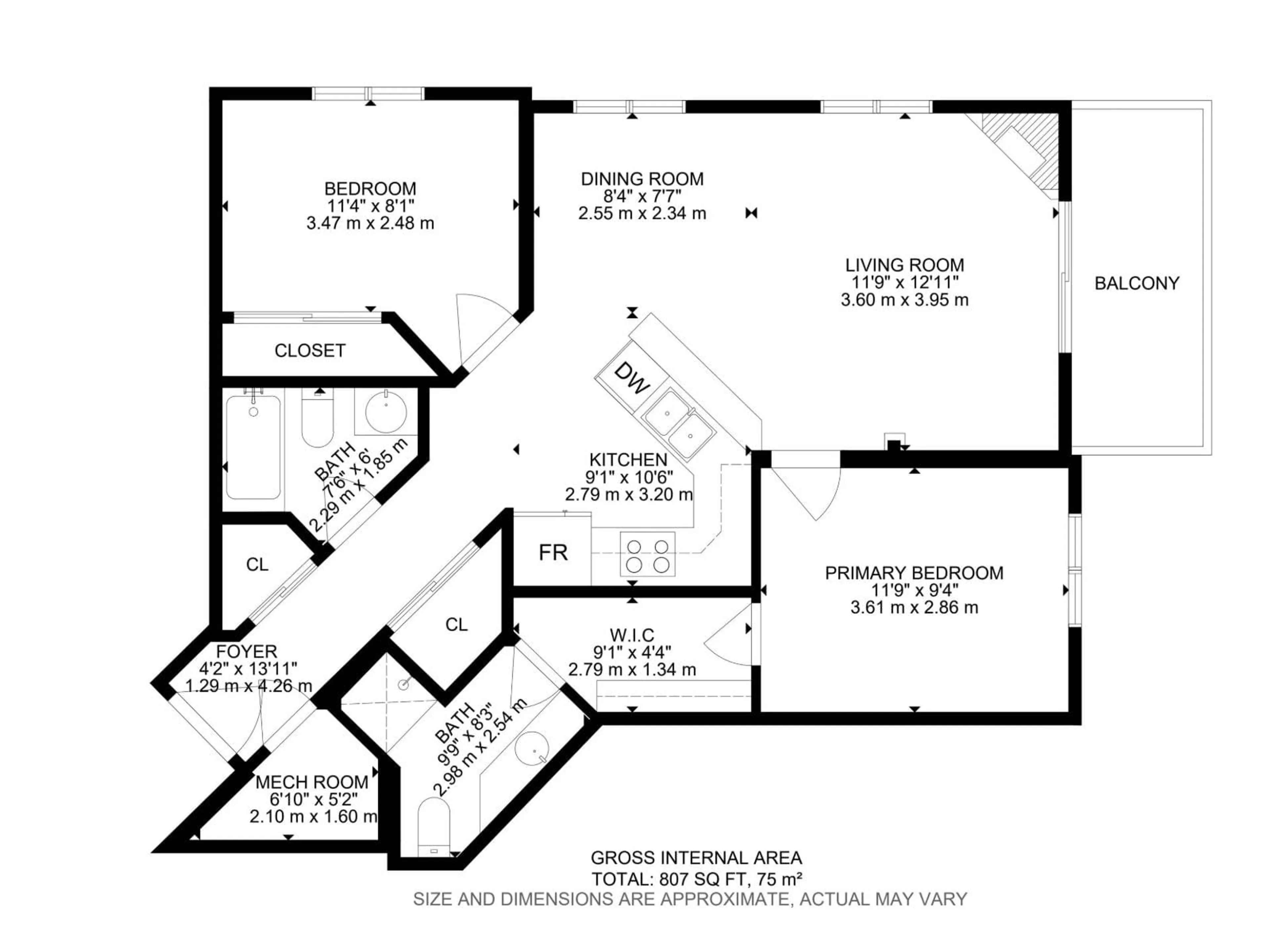 Floor plan for #307 - 7907 109 ST, Edmonton Alberta T6G1C7