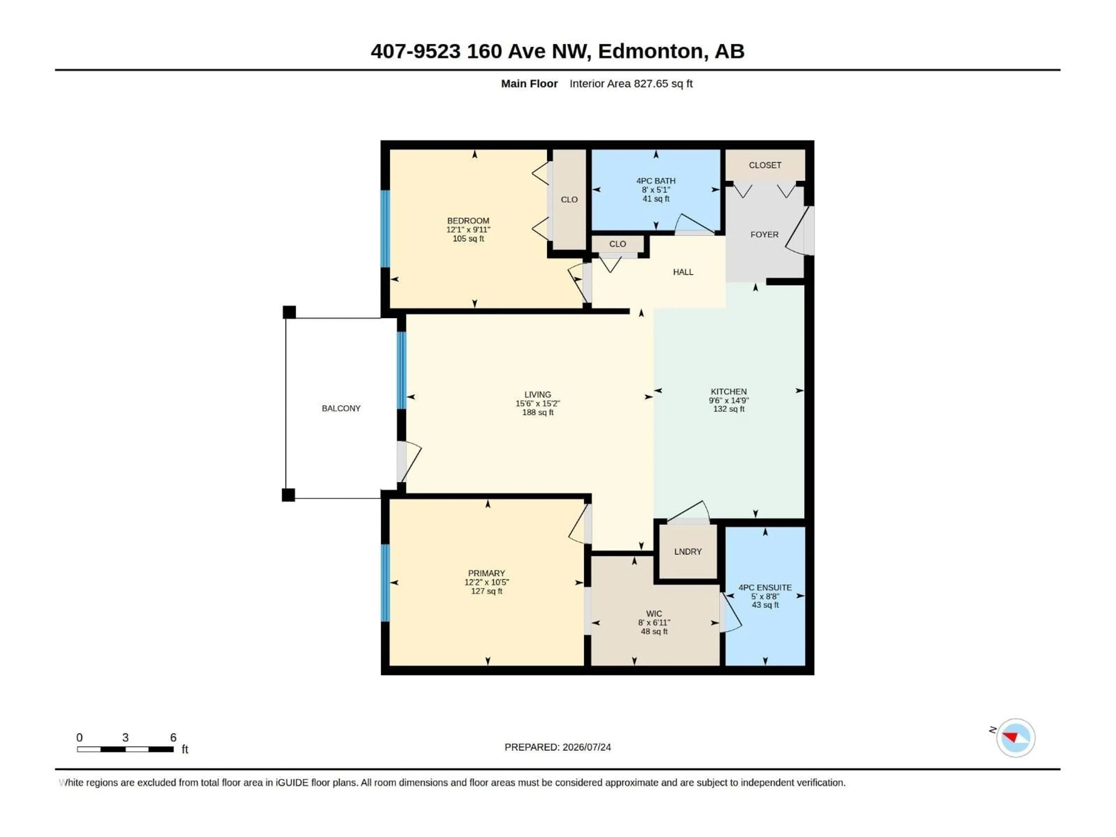 Floor plan for 407 - 9523 160 AV, Edmonton Alberta T5Z0N1