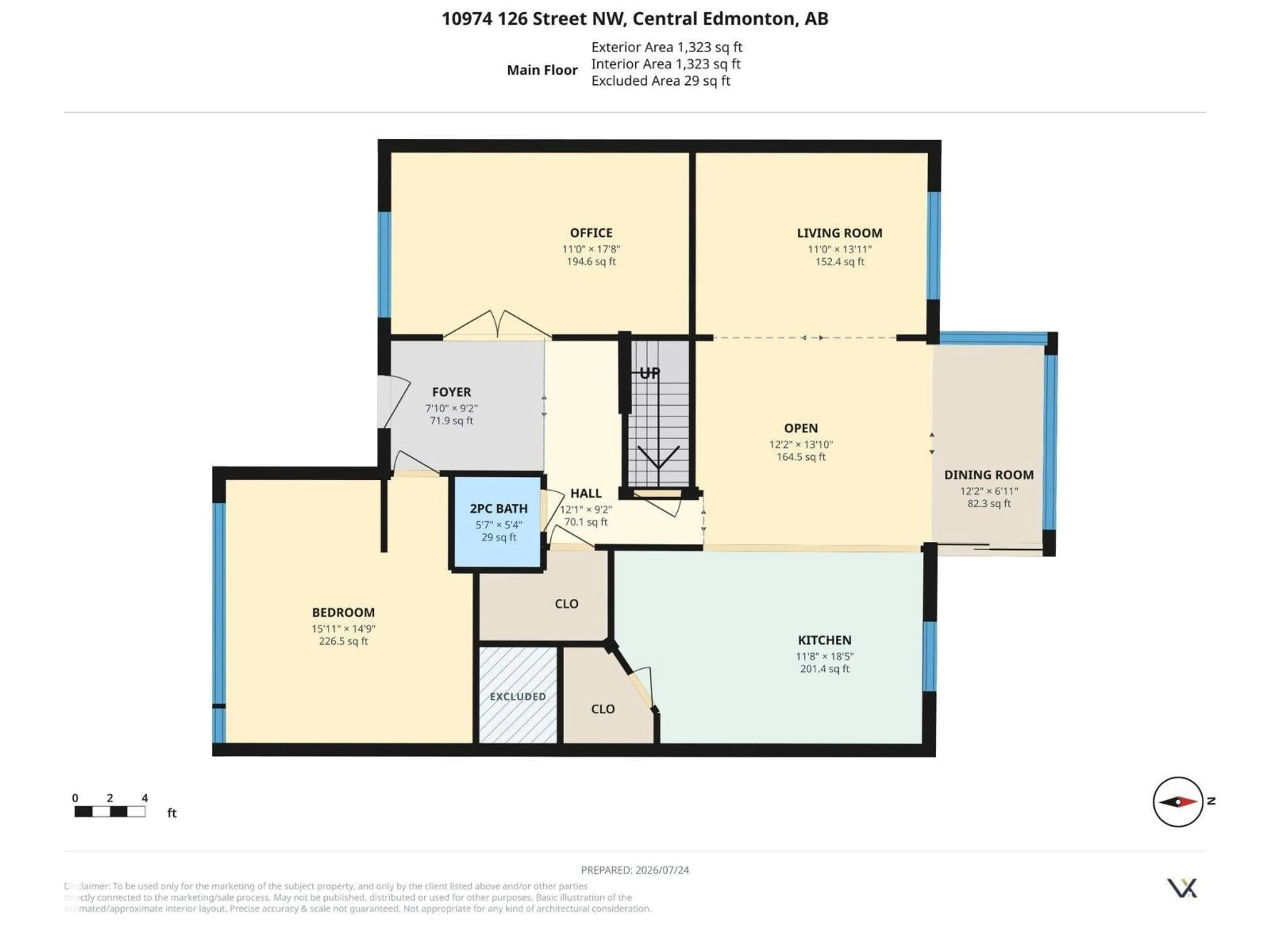 Floor plan for 10974 126 ST, Edmonton Alberta T5M0P5