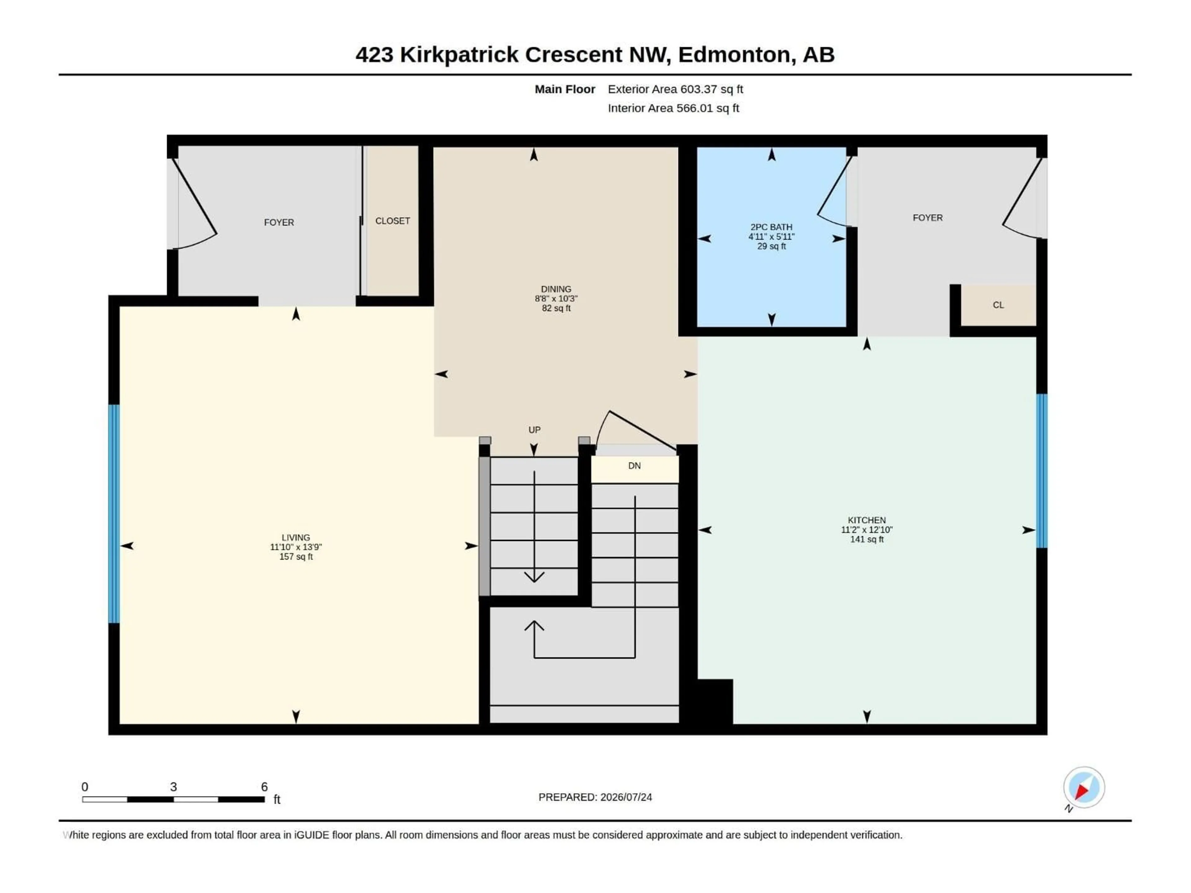 Floor plan for 423 KIRKPATRICK CR, Edmonton Alberta T6L5C9