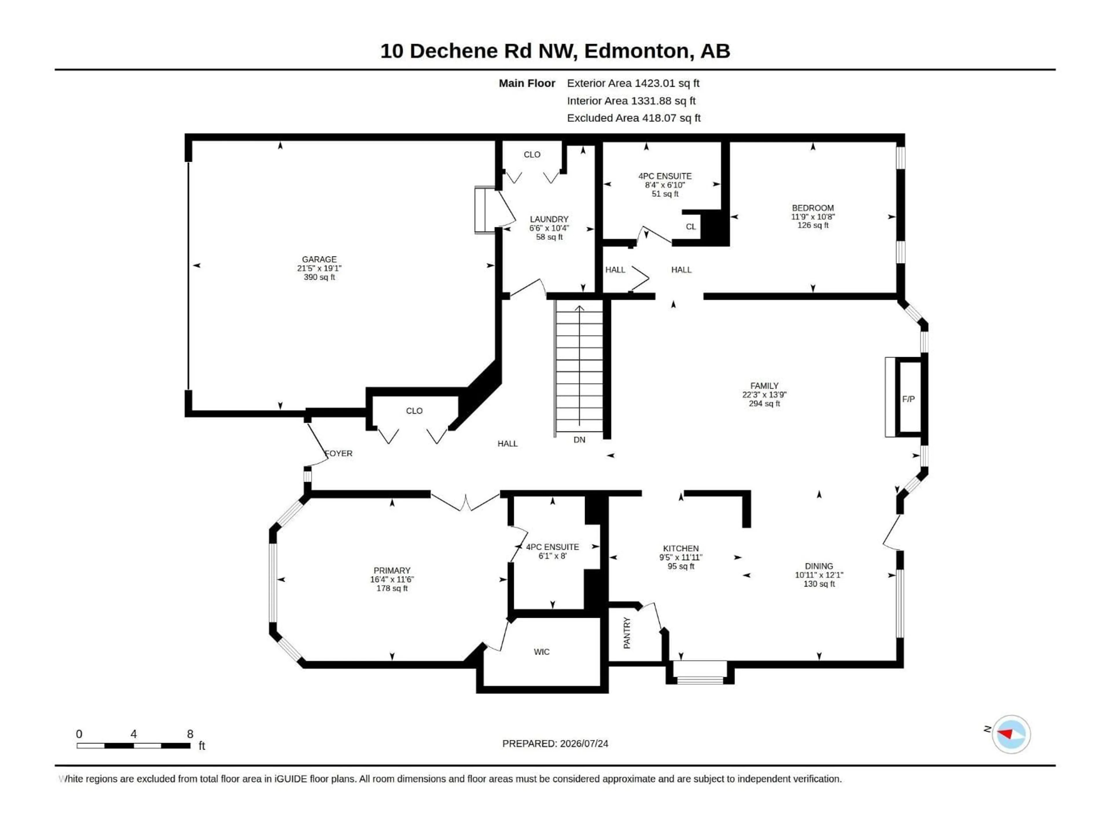 Floor plan for 9 - 10 DECHENE RD, Edmonton Alberta T6M2V1