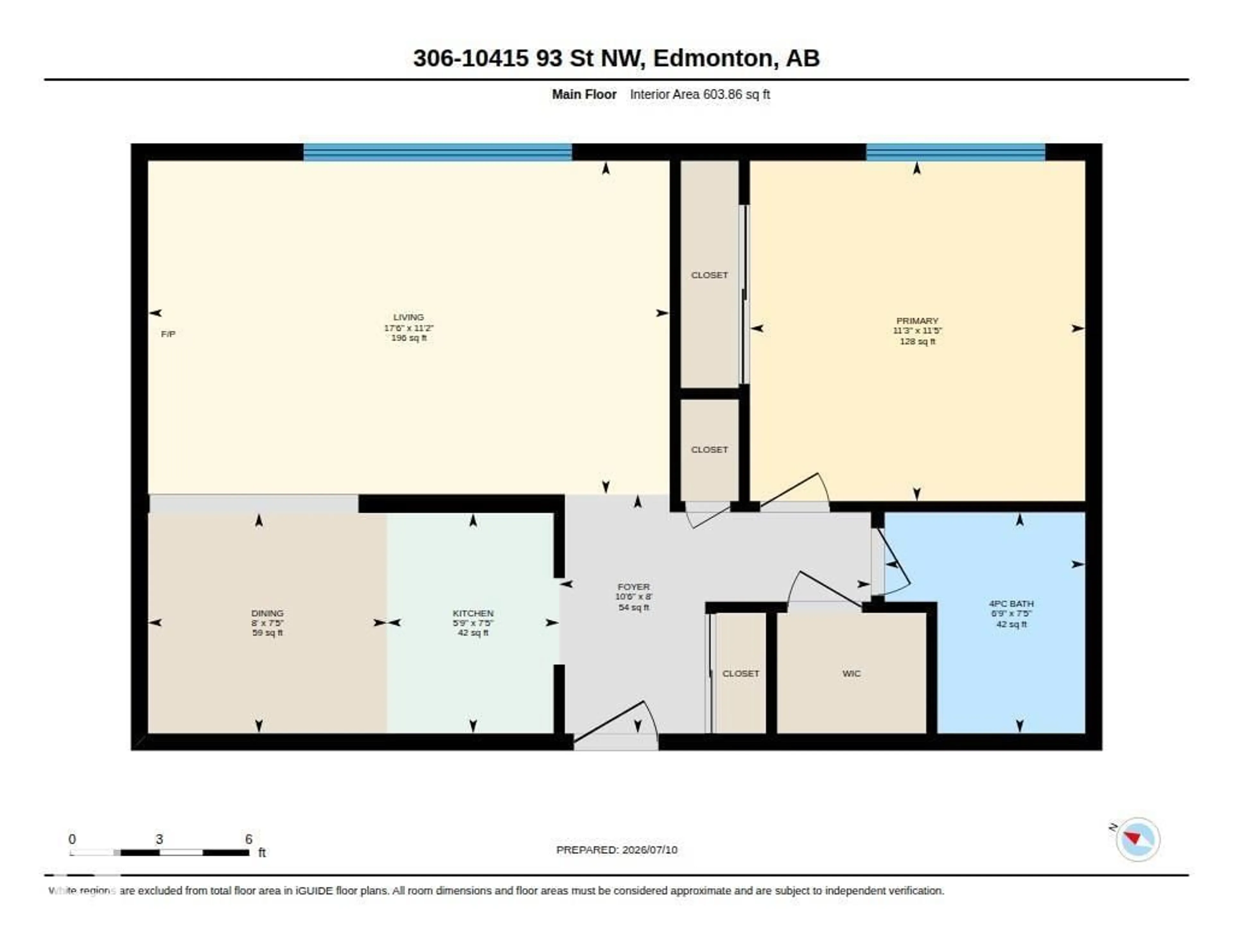 Floor plan for #306 - 10415 93 ST, Edmonton Alberta T5X1X5