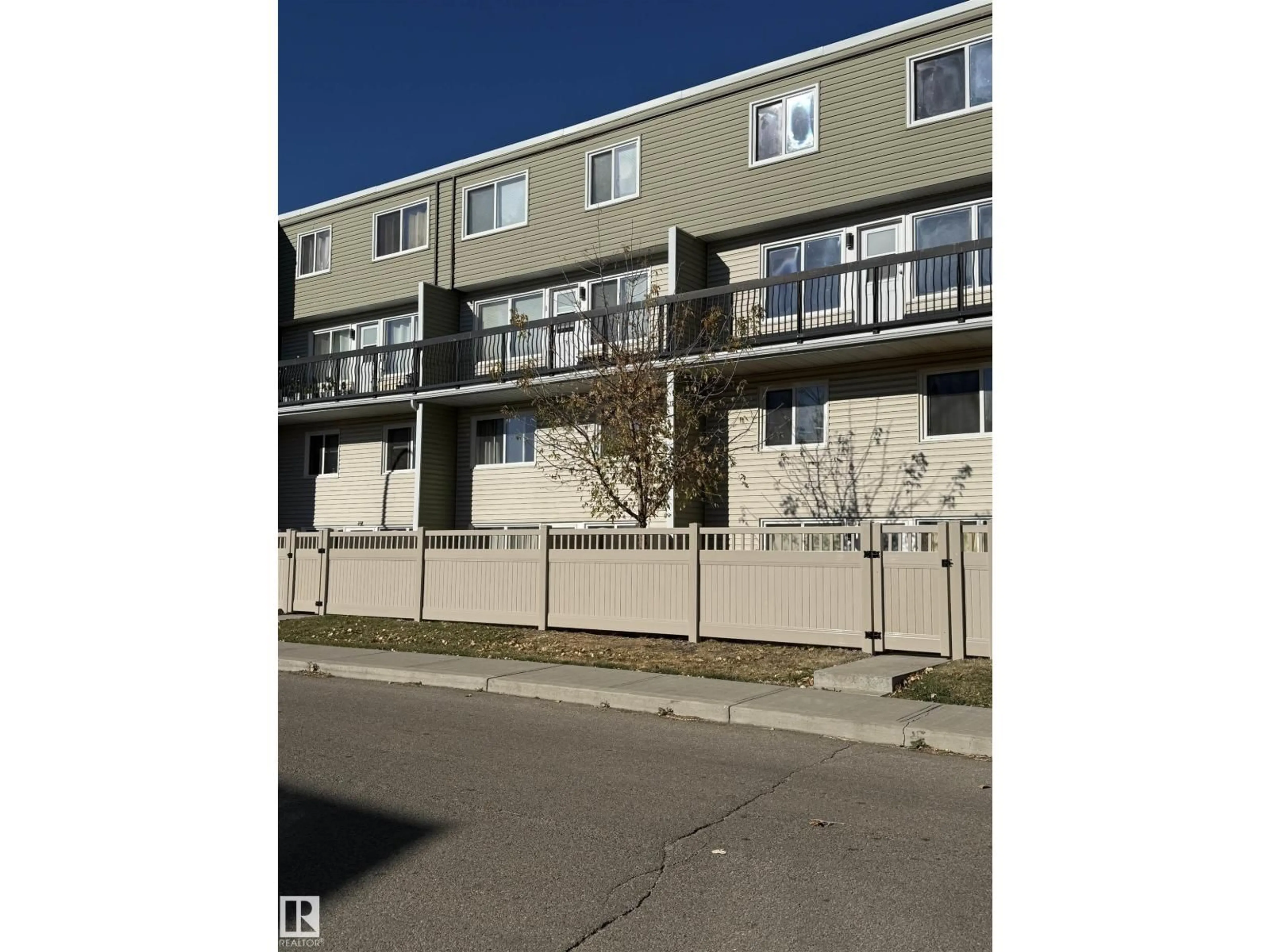 A pic from outside/outdoor area/front of a property/back of a property/a pic from drone, street for #108 - 7805 159 ST, Edmonton Alberta T5R2E1