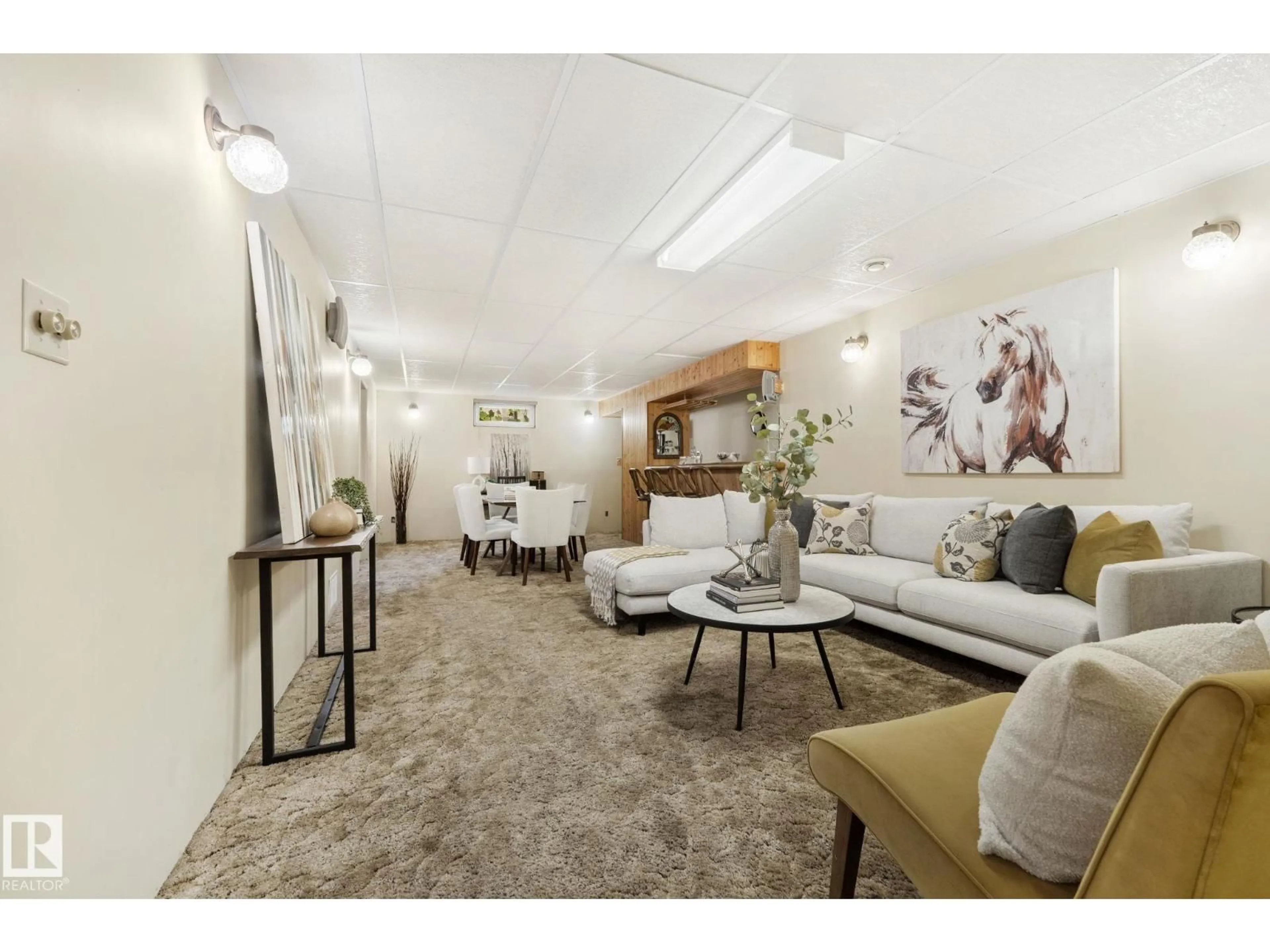 Living room with furniture, carpet floor for 17 LATIMER PL, St. Albert Alberta T8N2J5