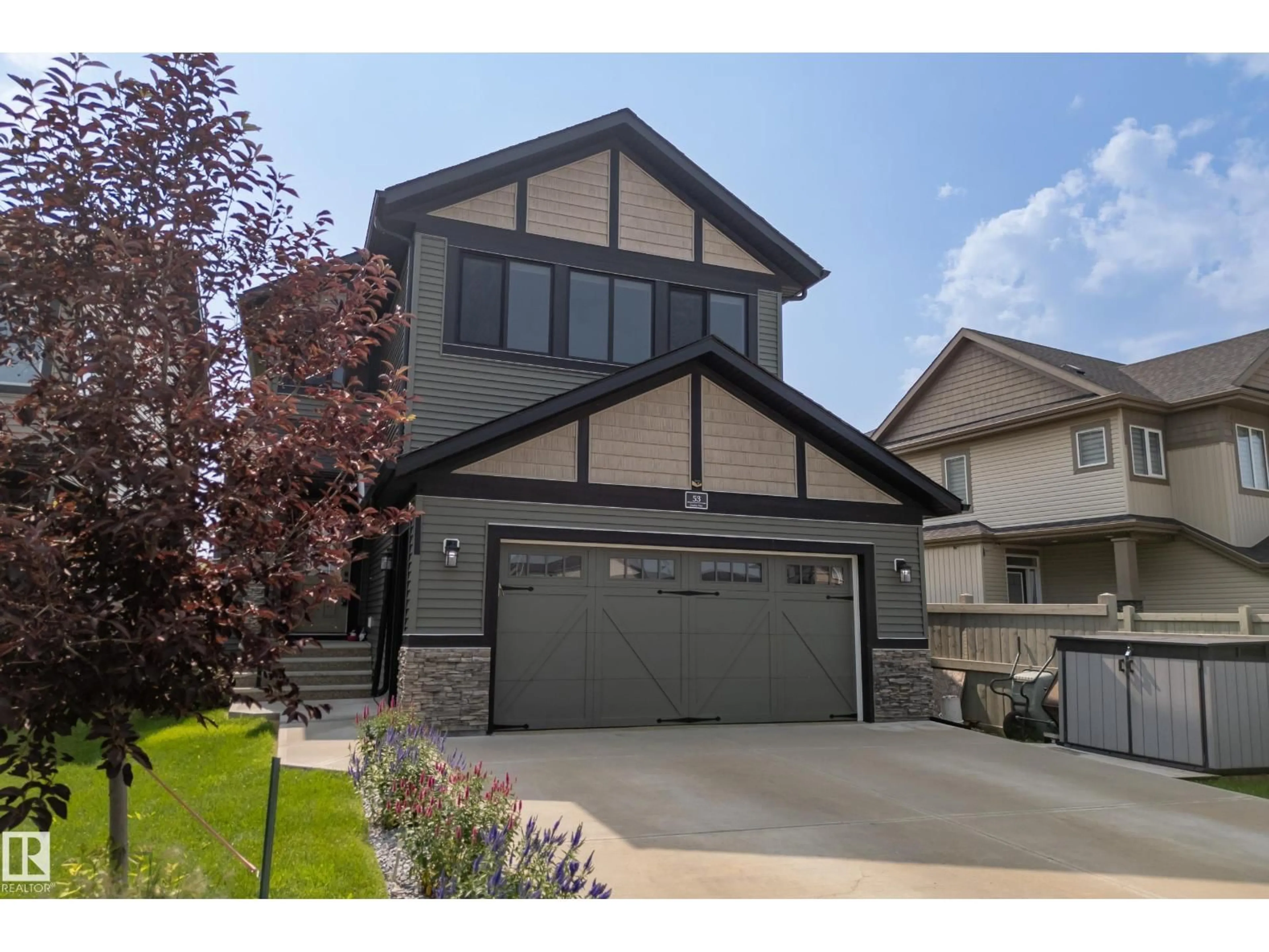 Home with vinyl exterior material, street for 53 AINSLEY WY, Sherwood Park Alberta T8H1A1