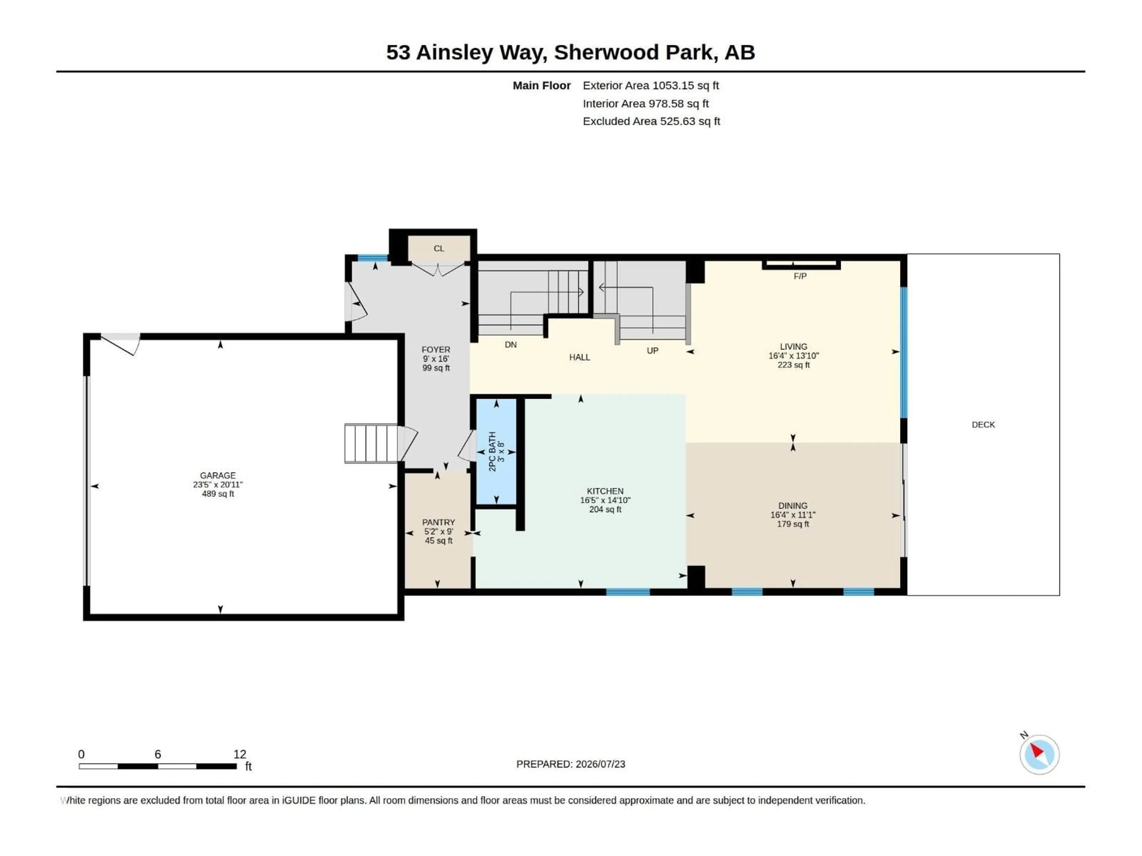 Floor plan for 53 AINSLEY WY, Sherwood Park Alberta T8H1A1