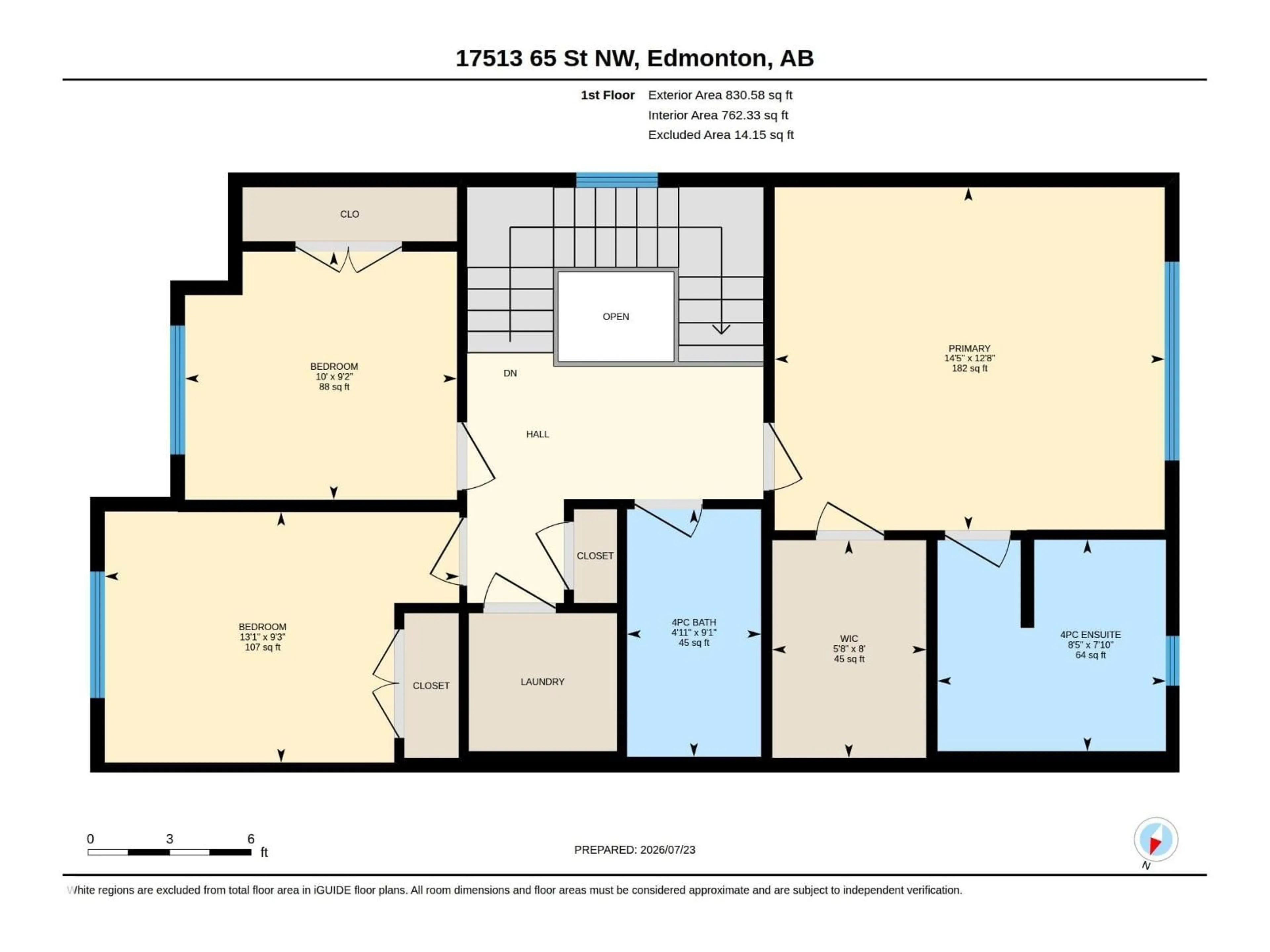 Floor plan for NW - 17513 65 ST, Edmonton Alberta T5Y4A7