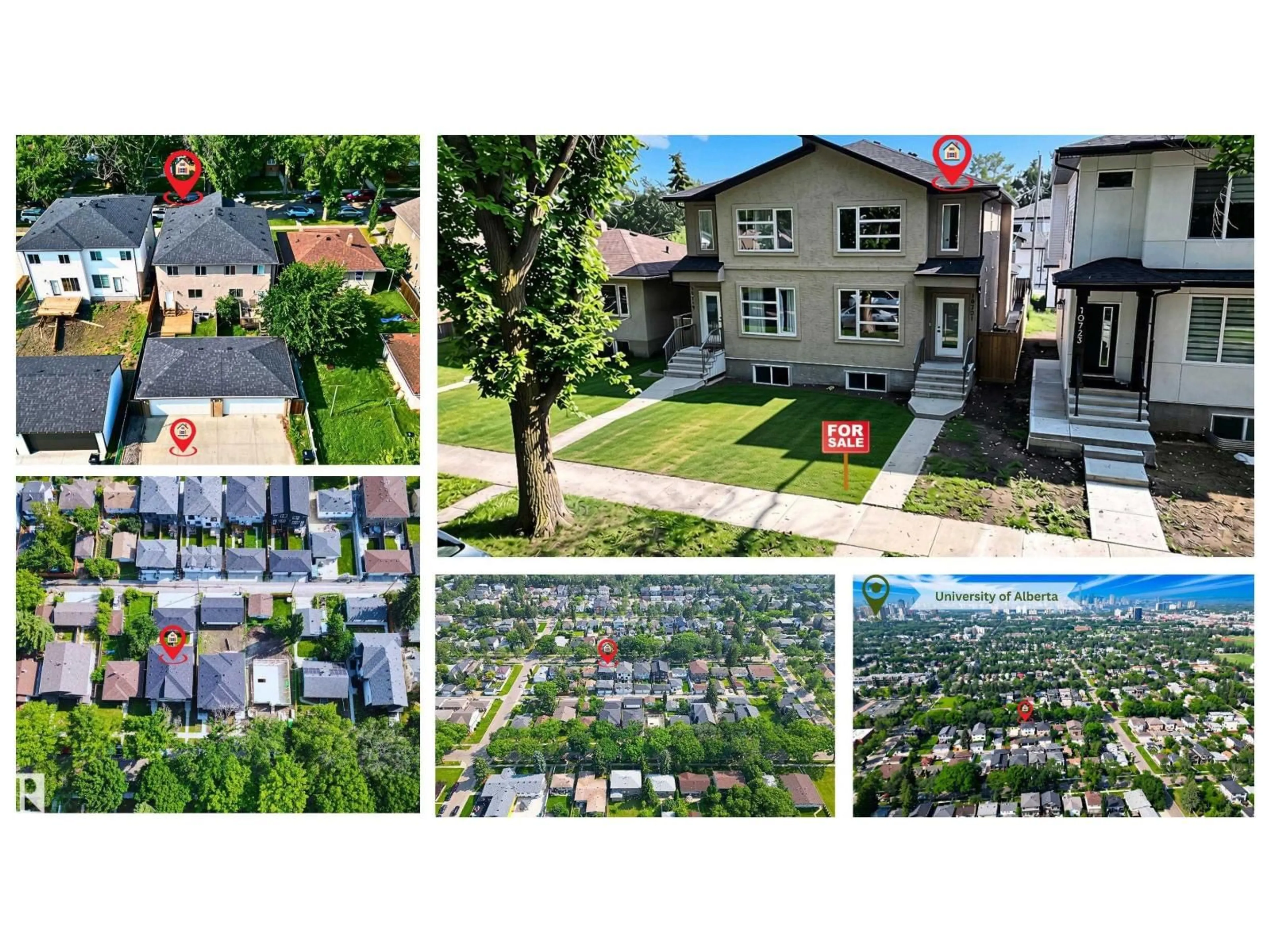 A pic from outside/outdoor area/front of a property/back of a property/a pic from drone, street for 10721 70 AV, Edmonton Alberta T6H2G4