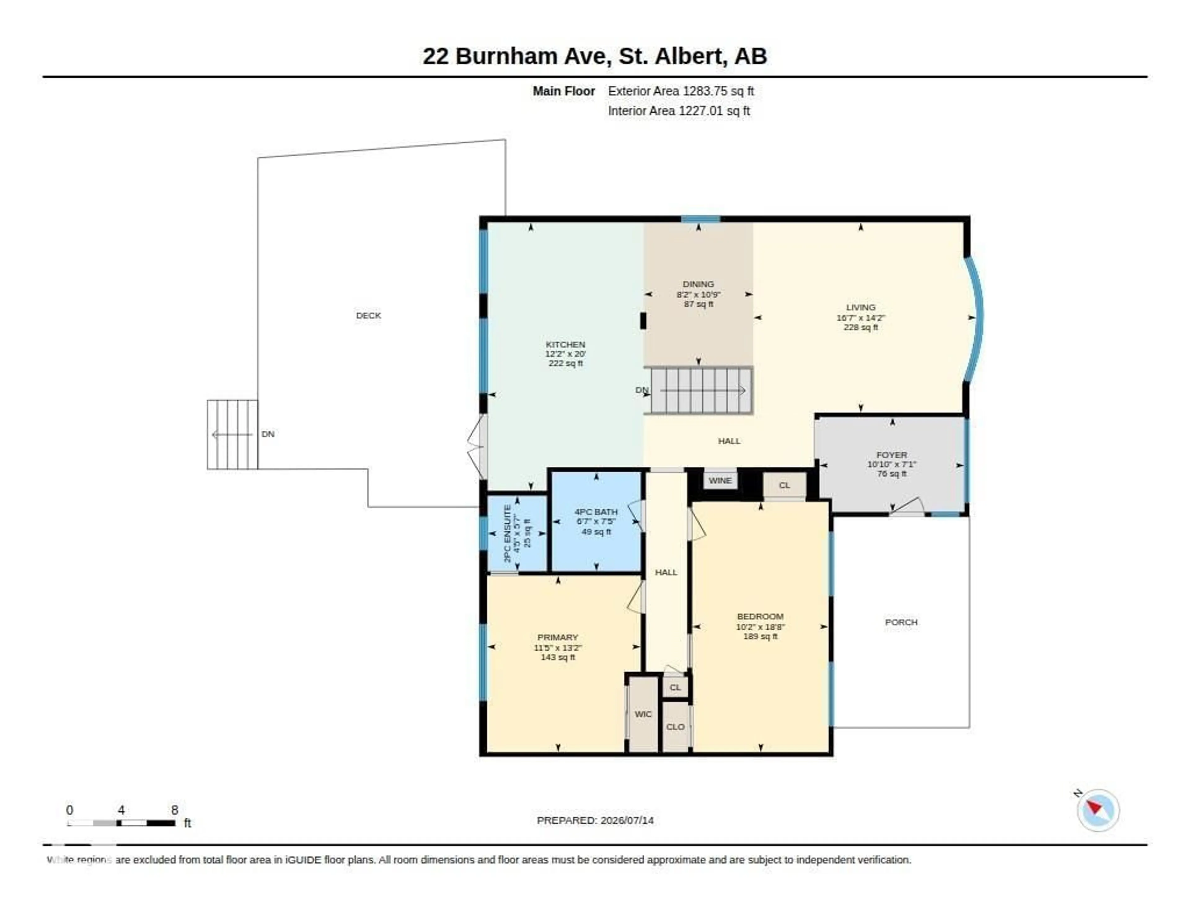 Floor plan for 22 BURNHAM AV, St. Albert Alberta T8N0A7