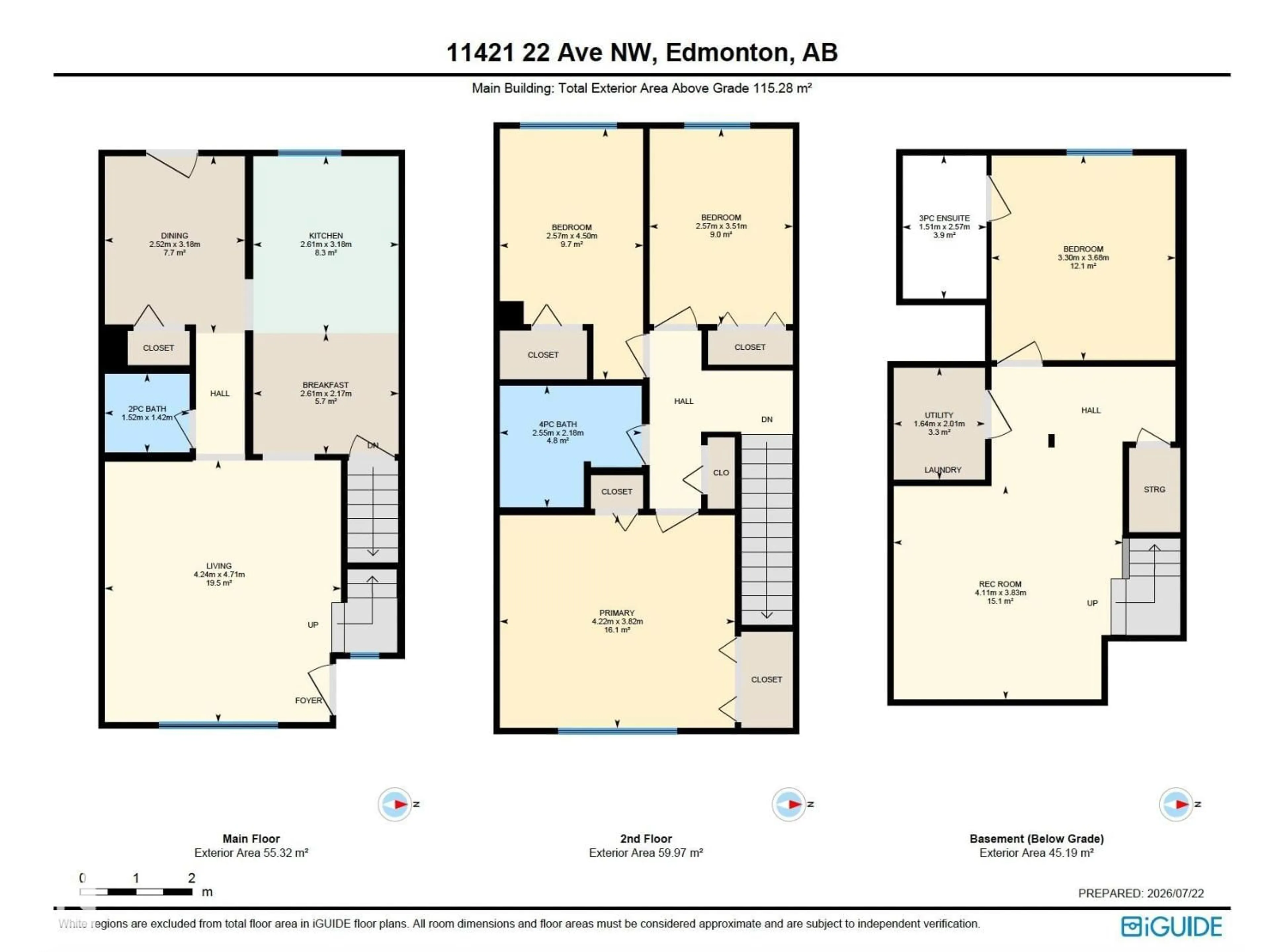Floor plan for 11421 22 AV, Edmonton Alberta T6J4V8