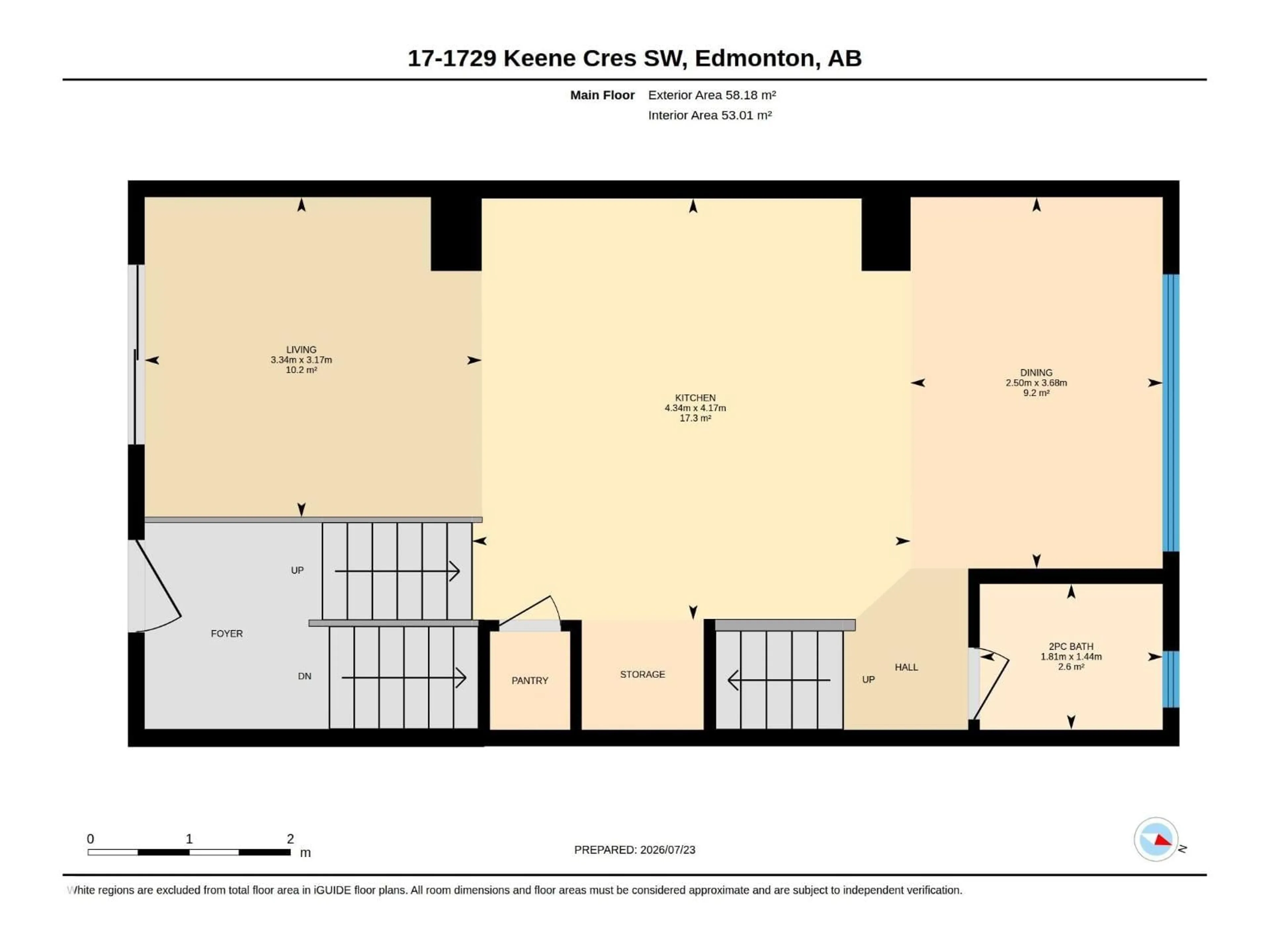 Floor plan for 17 - 1729 KEENE CR, Edmonton Alberta T6W4B6
