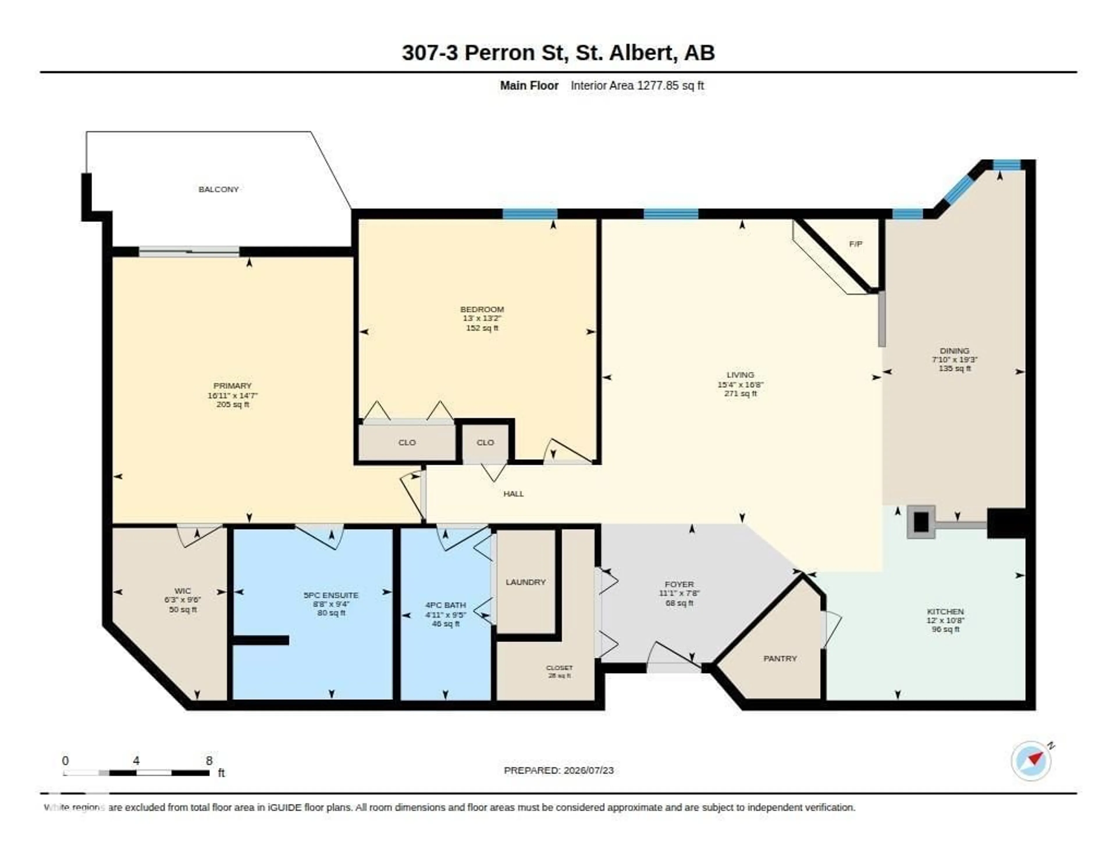 Floor plan for 3 - 307 PERRON ST, St. Albert Alberta T8N5Z5