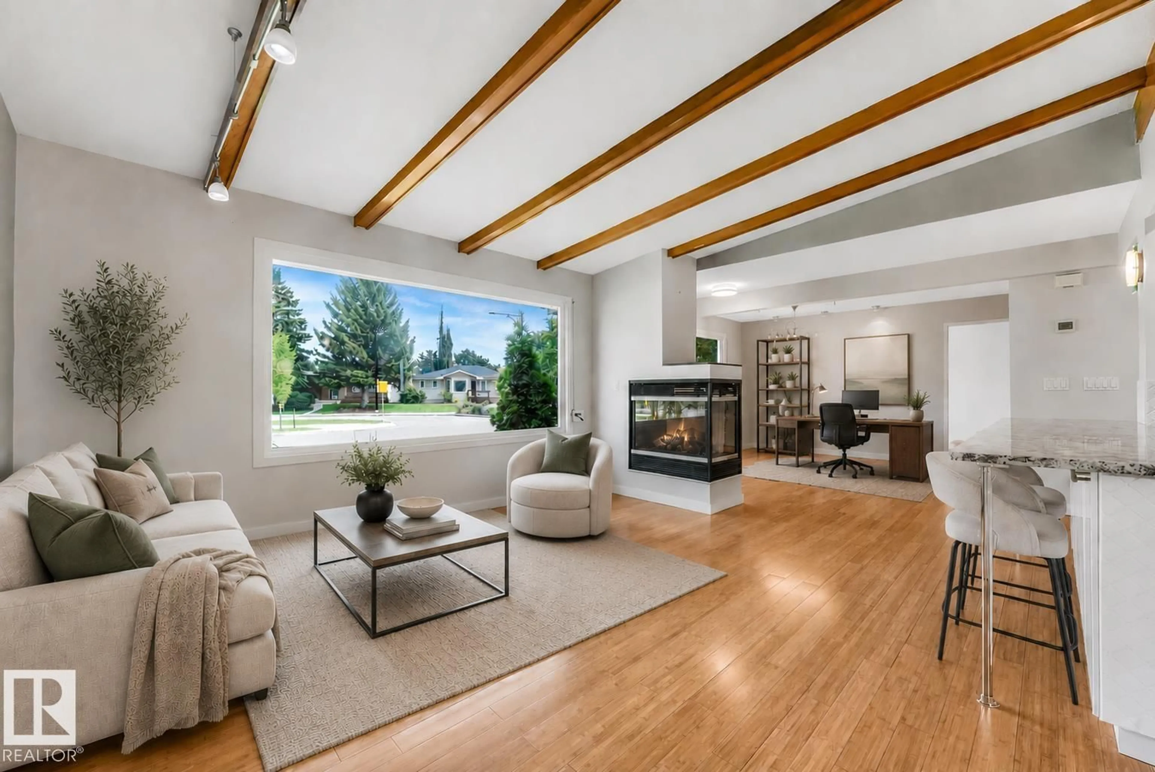 Living room with furniture, unknown for 4812 MALMO RD, Edmonton Alberta T6H4L6
