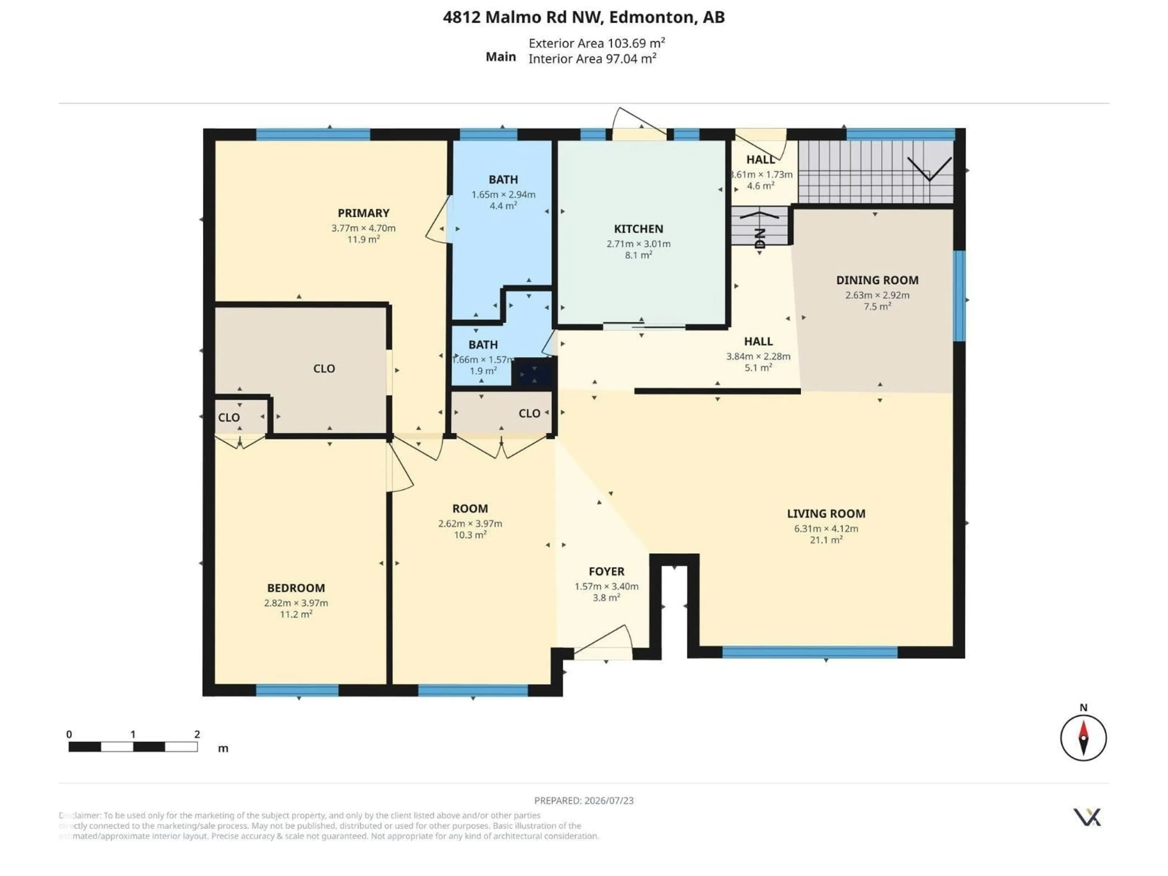 Floor plan for 4812 MALMO RD, Edmonton Alberta T6H4L6