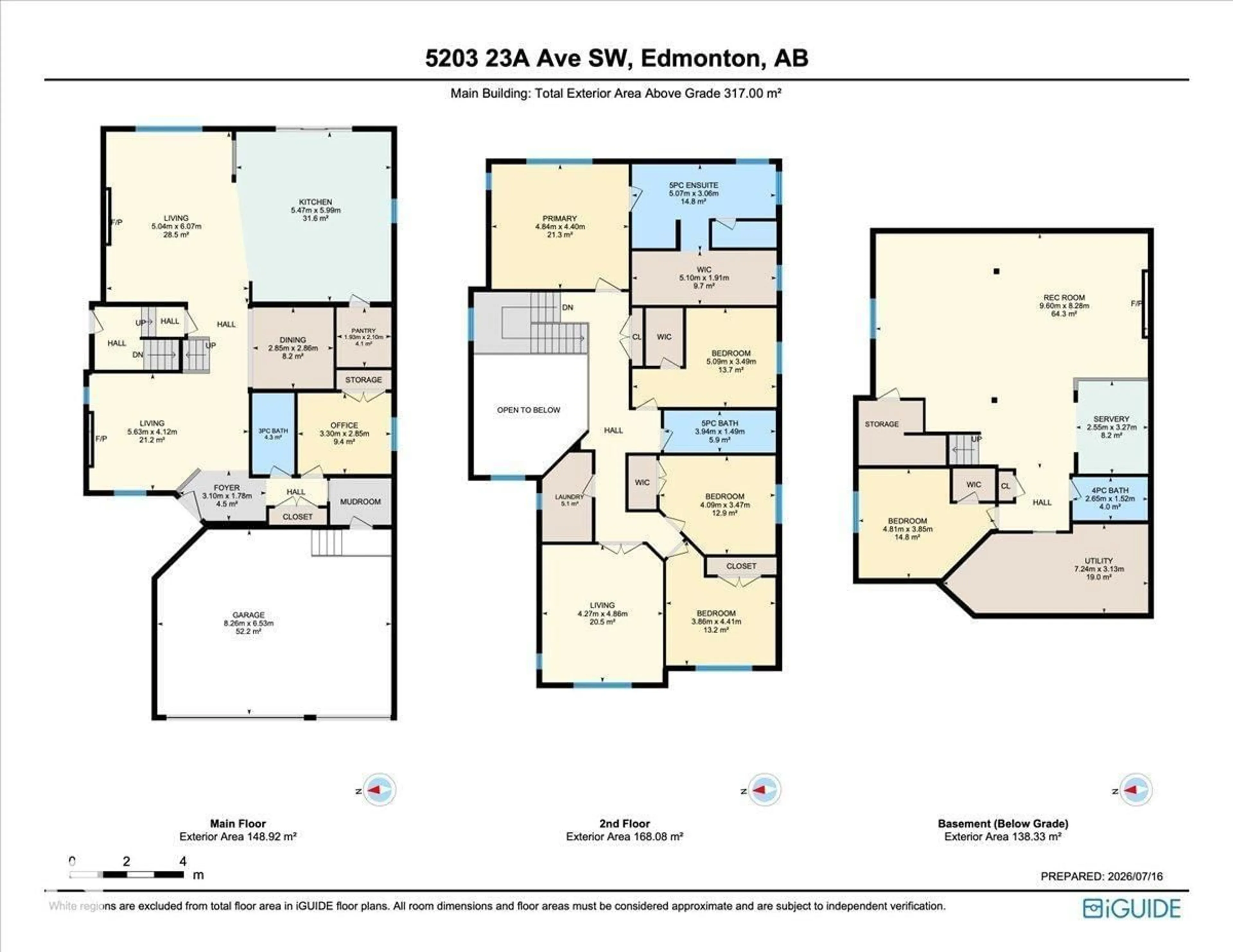 Floor plan for SW - 5203 23A AV, Edmonton Alberta T6X2X3