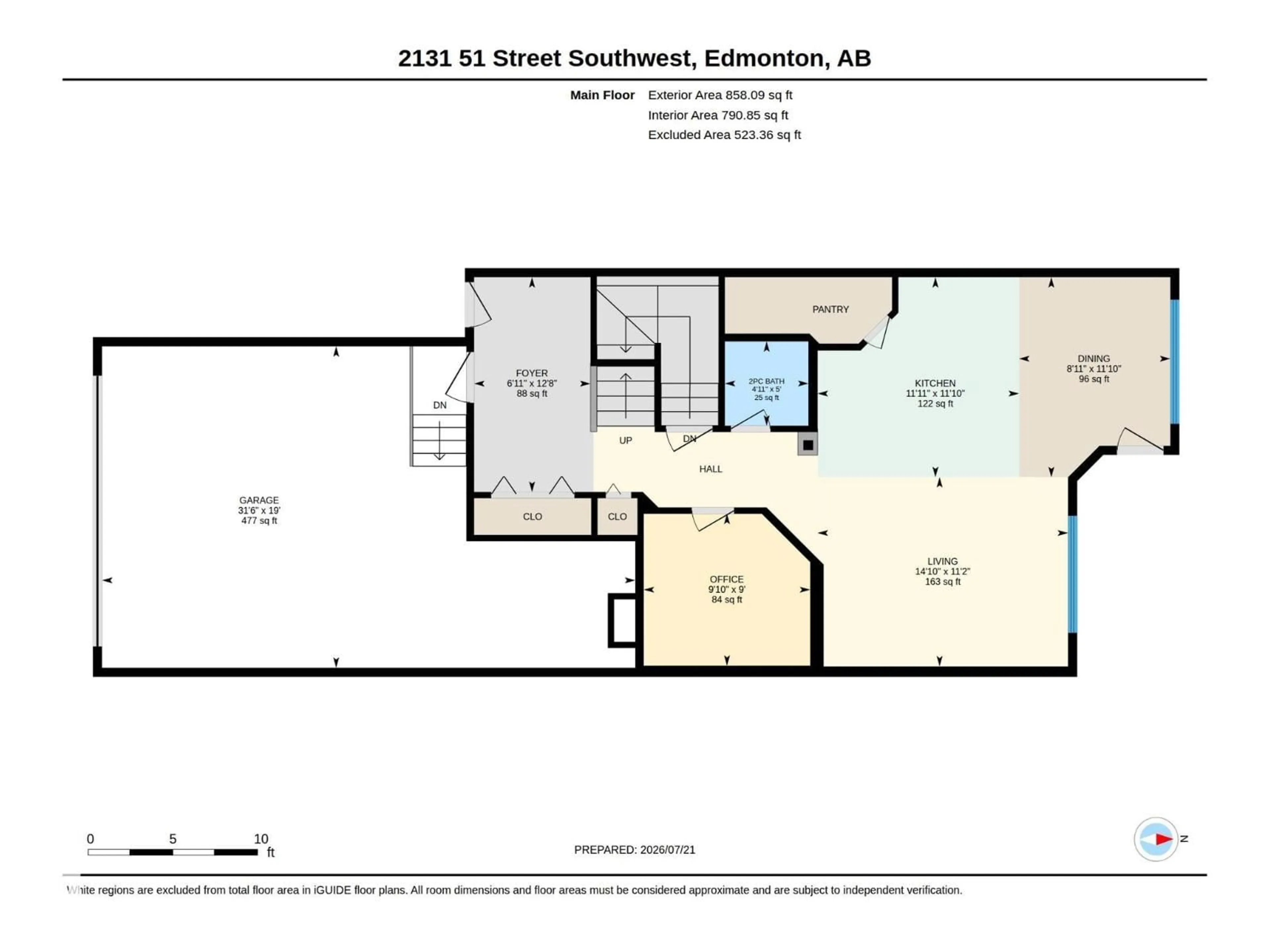 Floor plan for 2131 51 SW, Edmonton Alberta T6T1M1