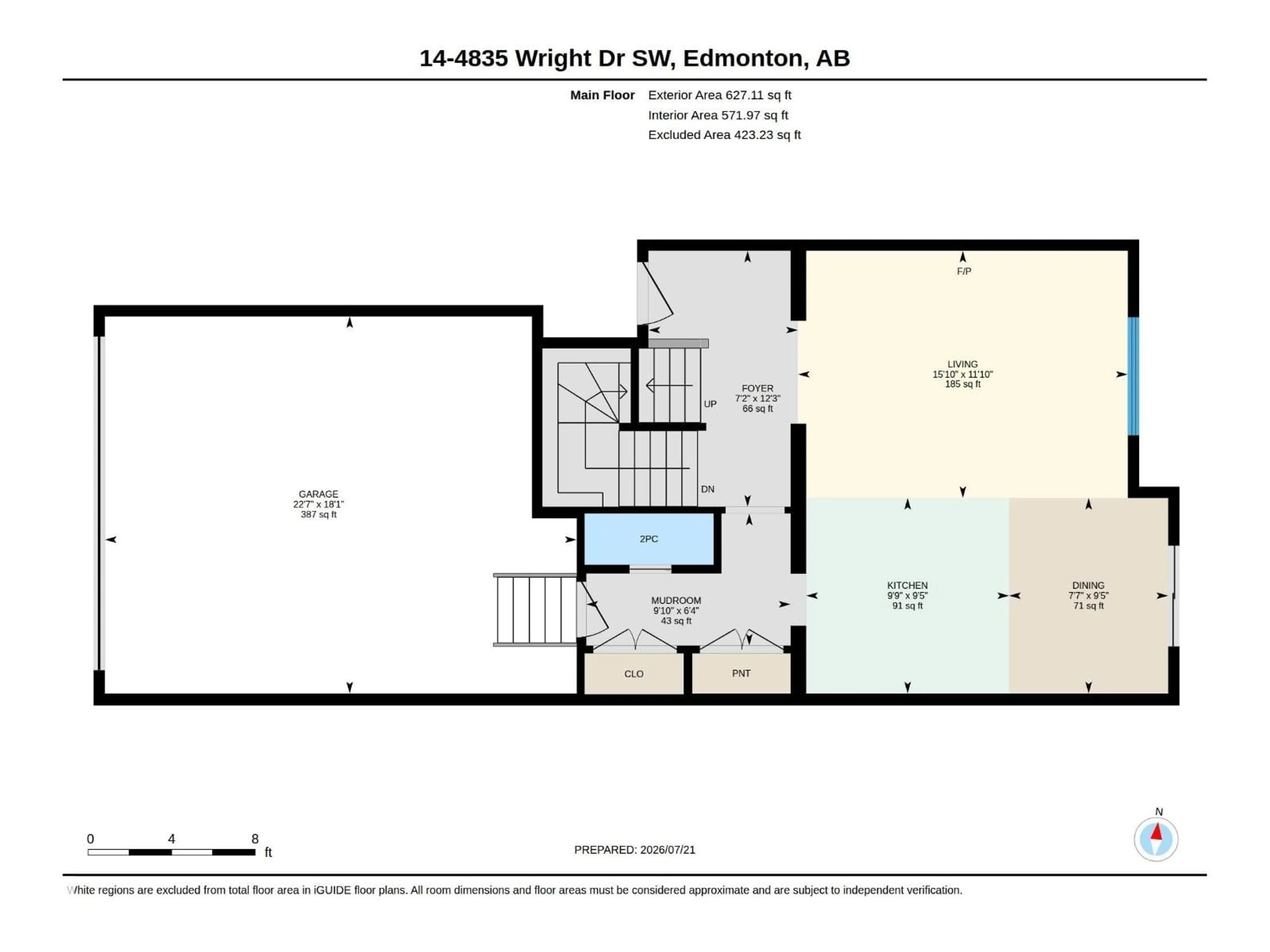 Floor plan for #14 - 4835 WRIGHT DR, Edmonton Alberta T6W3T2