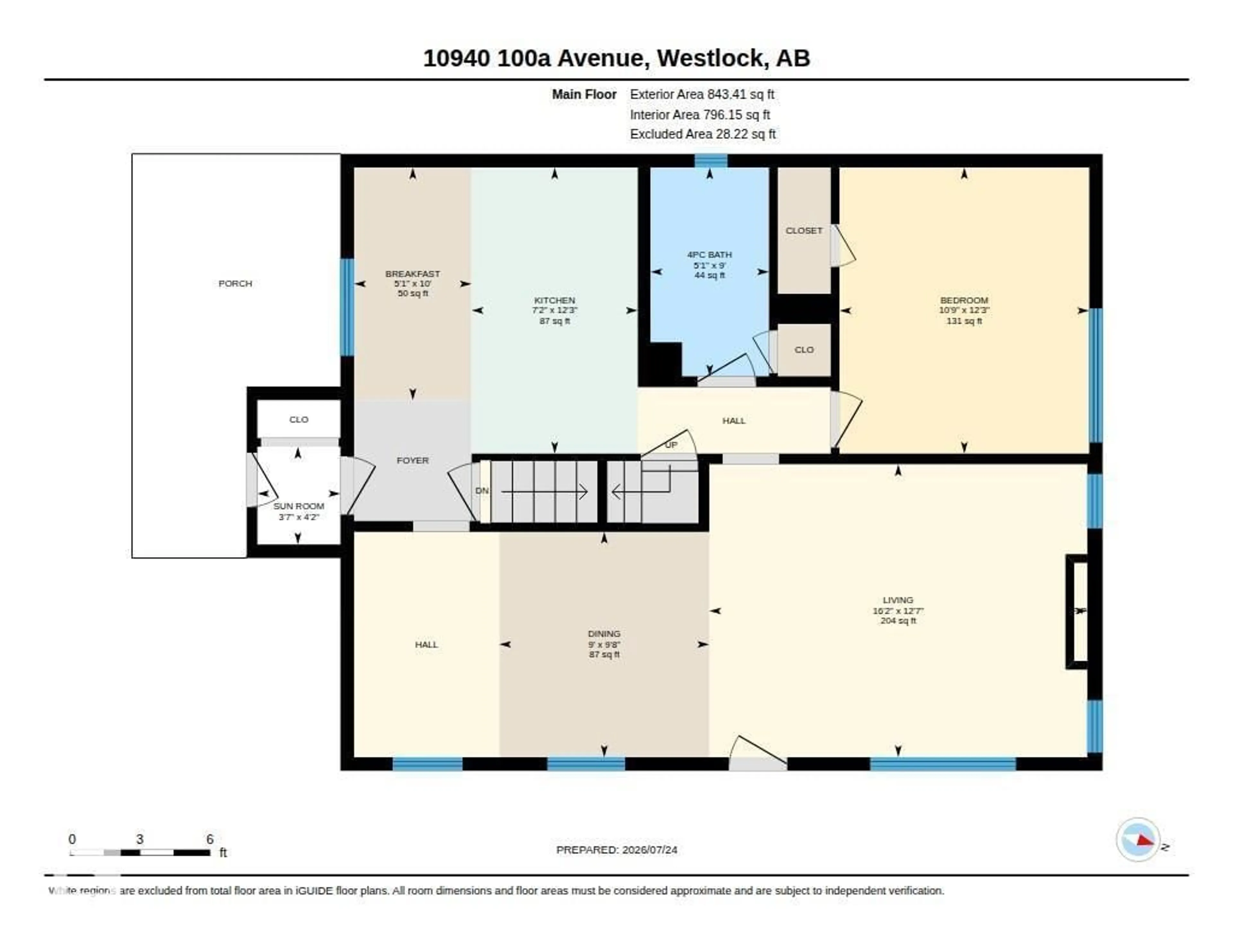Floor plan for 10940 100A AVE, Westlock Alberta T7P1N9