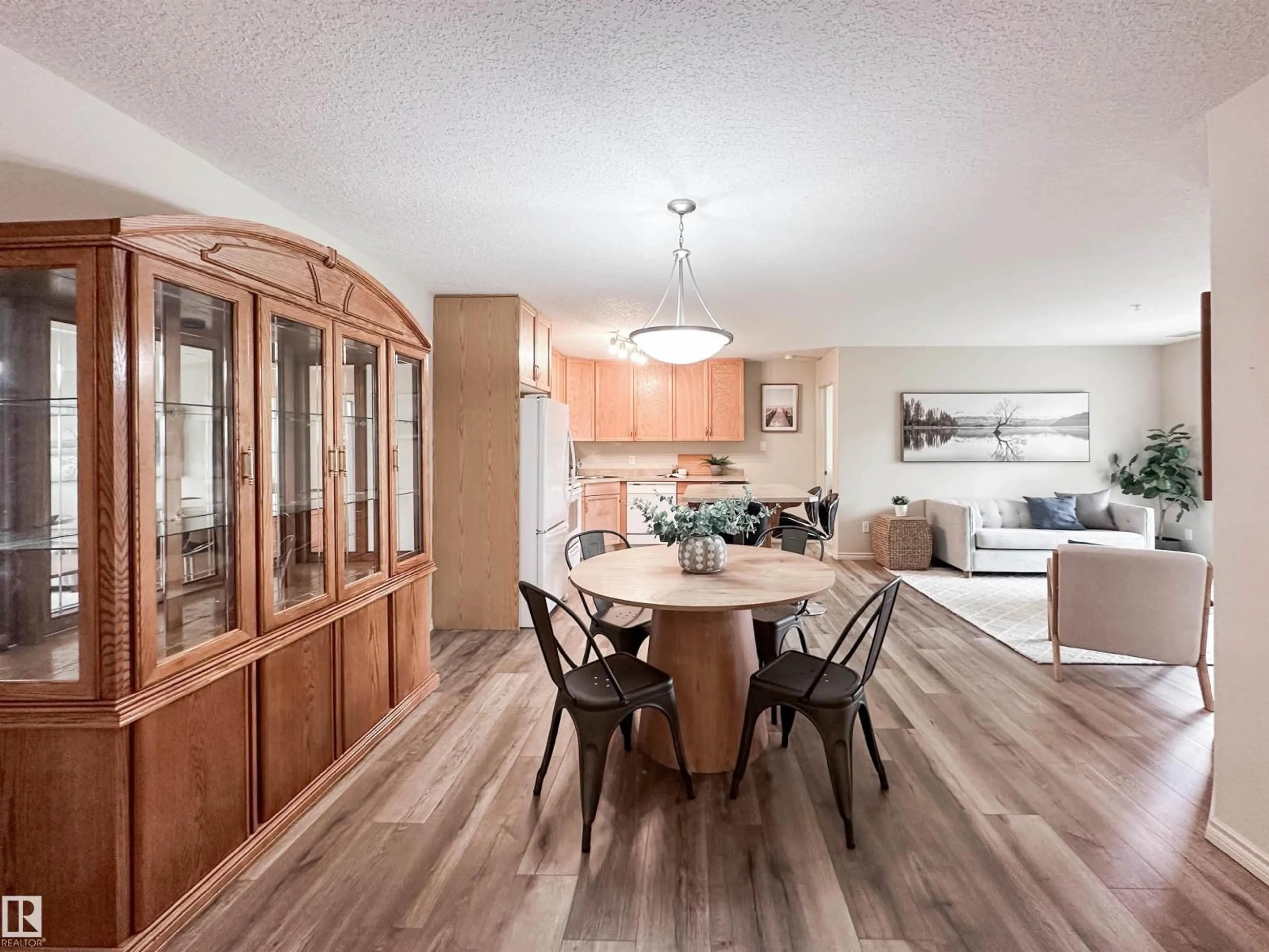 Open concept kitchen, wood/laminate floor for 78B - 140 MCKENNEY AV, St. Albert Alberta T8N7K3