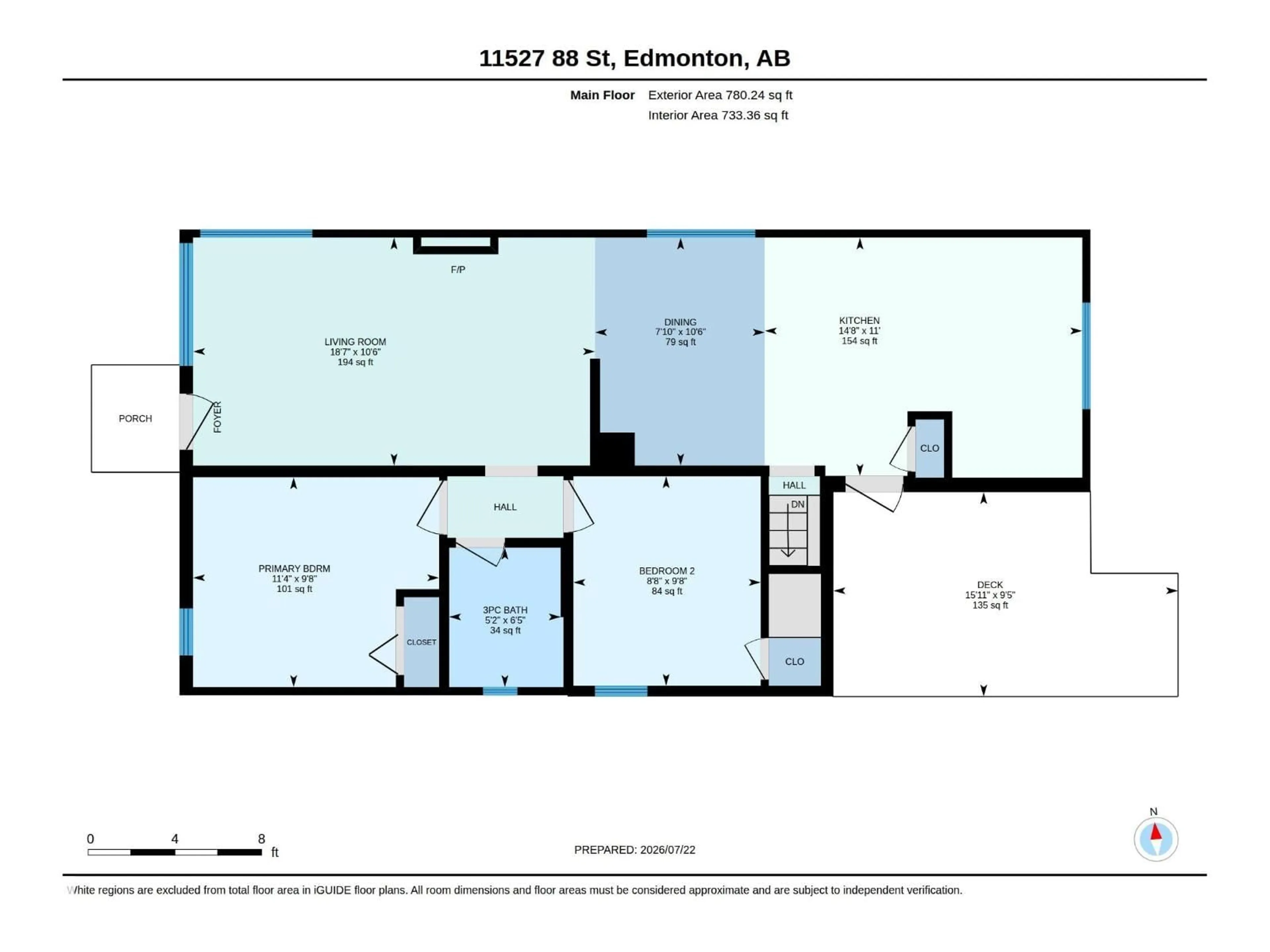 Floor plan for NW - 11527 88 ST, Edmonton Alberta T5B3R2