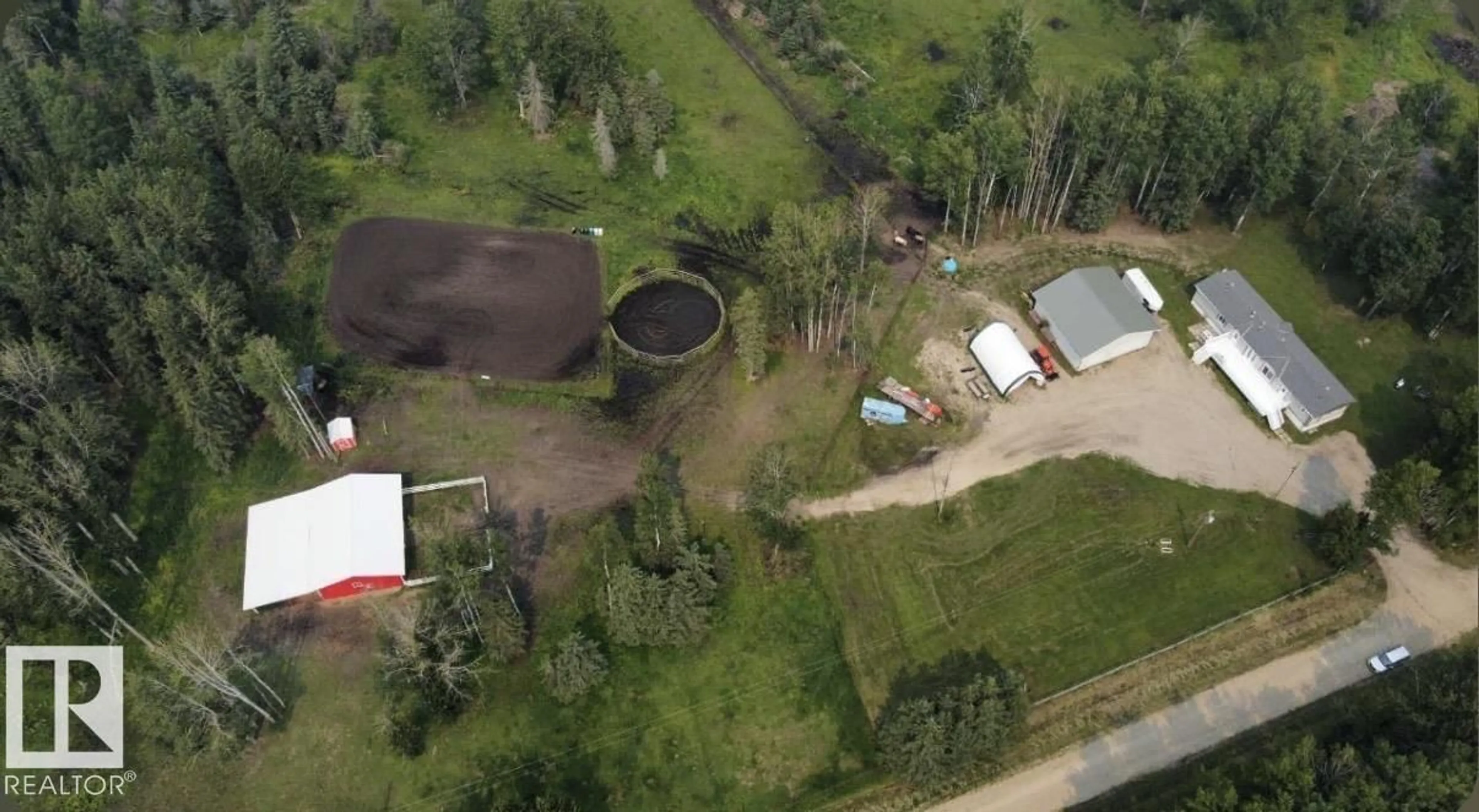 A pic from outside/outdoor area/front of a property/back of a property/a pic from drone, unknown for 9028 TWP 500 A, Rural Brazeau County Alberta T7A2A3