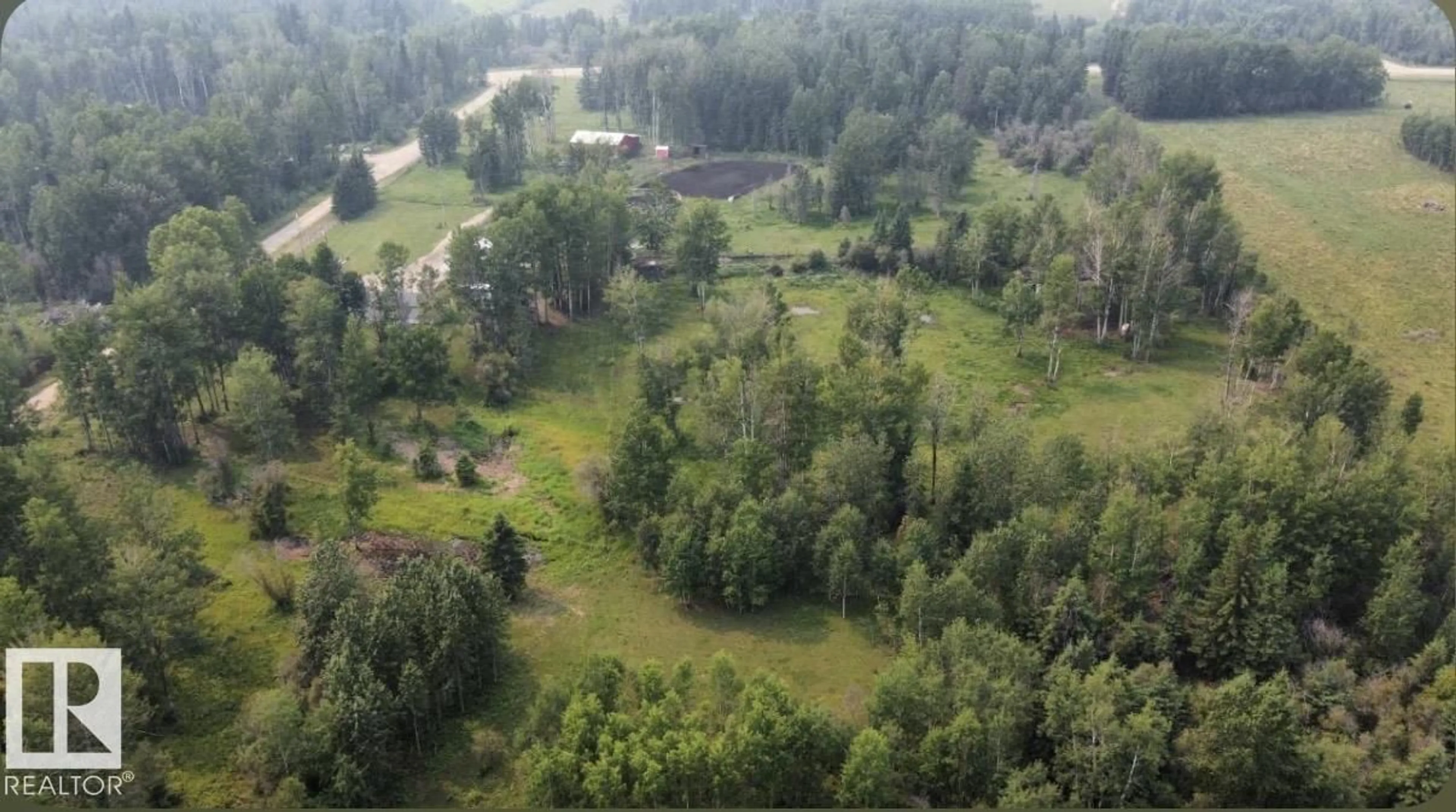 A pic from outside/outdoor area/front of a property/back of a property/a pic from drone, forest/trees view for 9028 TWP 500 A, Rural Brazeau County Alberta T7A2A3