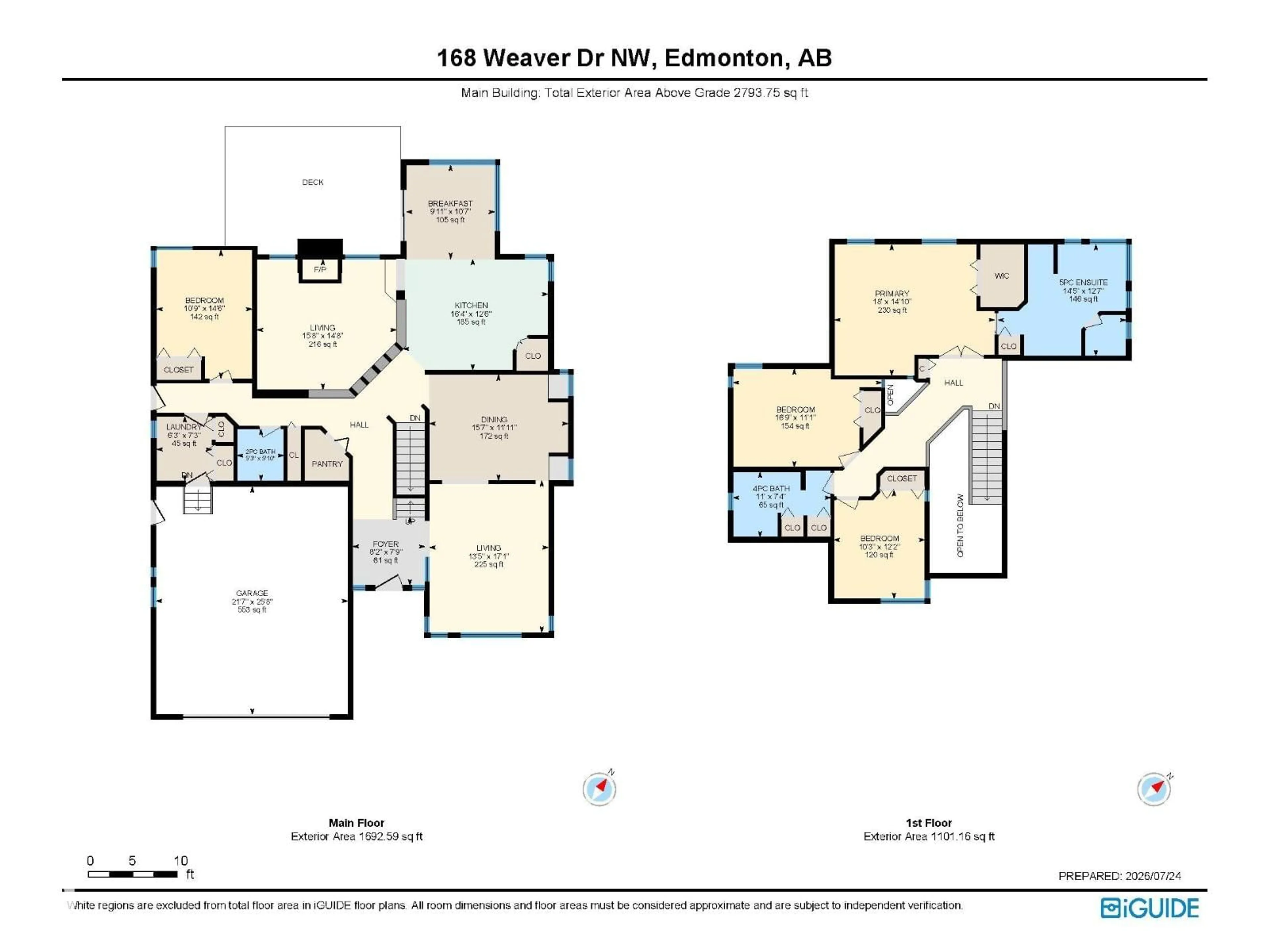 Floor plan for 168 WEAVER DR, Edmonton Alberta T6M2K3