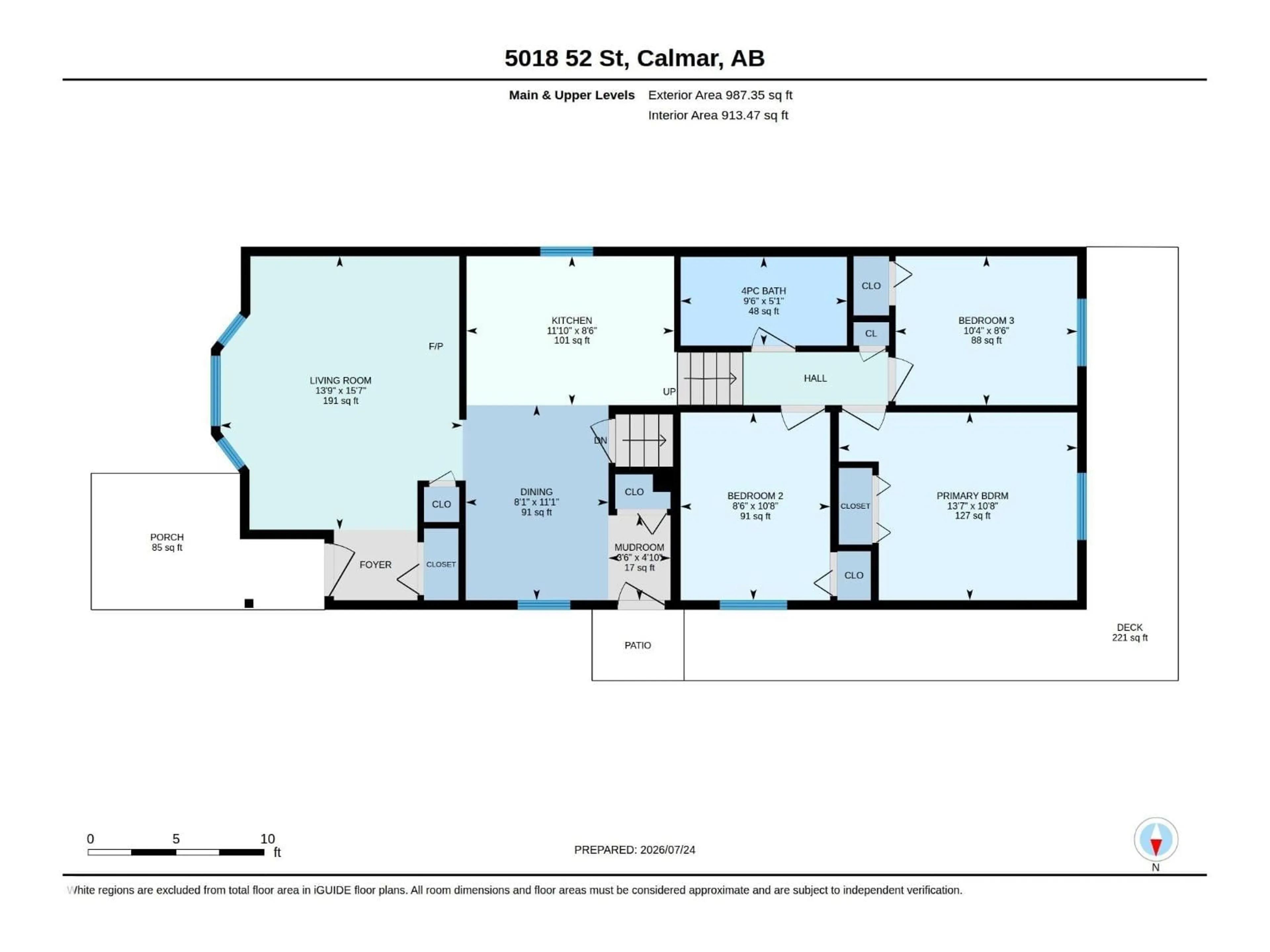 Floor plan for 5018 52 ST, Calmar Alberta T0C0V0