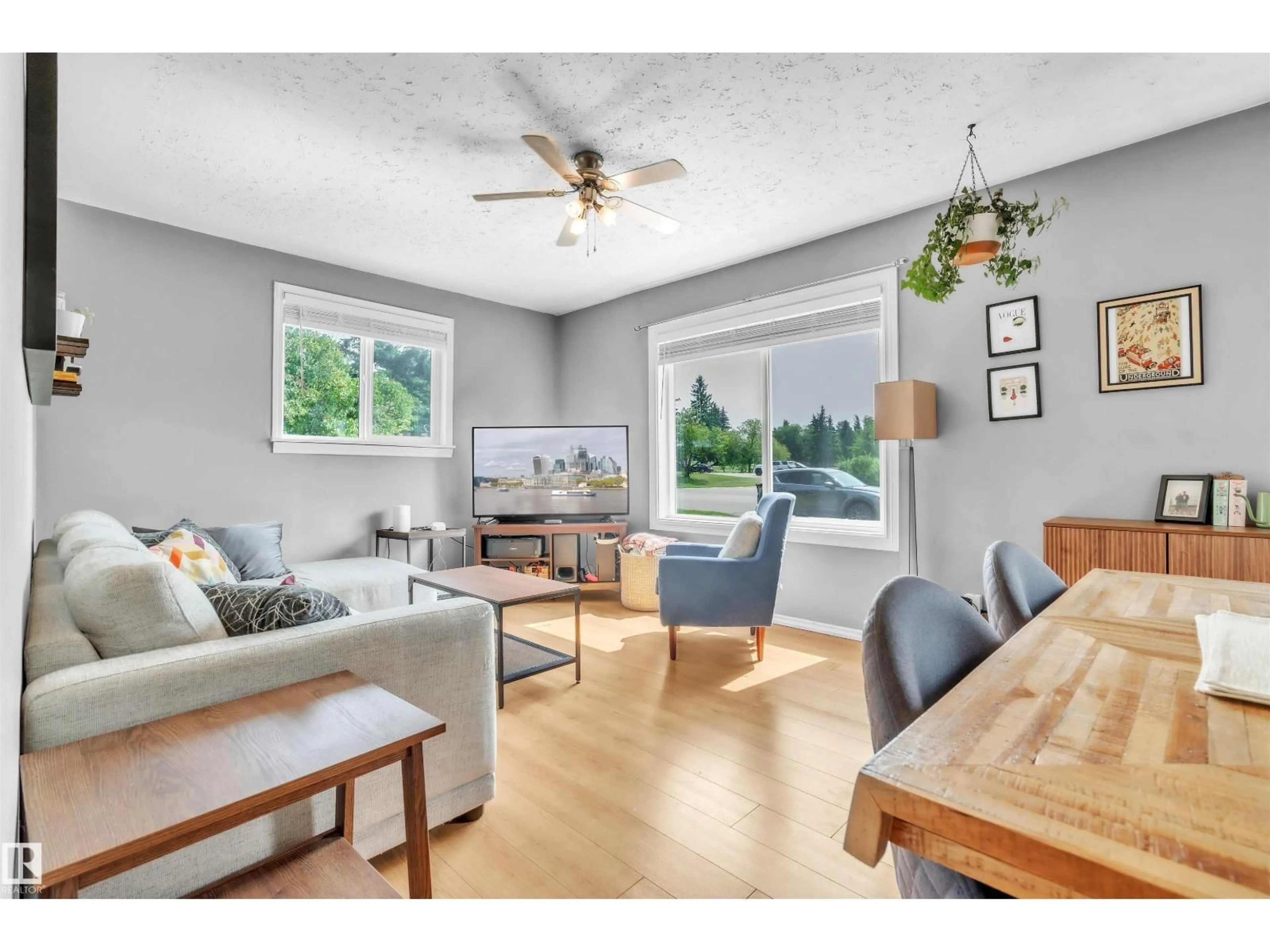 Living room with furniture, wood/laminate floor for 5712 50 AV, Cold Lake Alberta T9M1S4