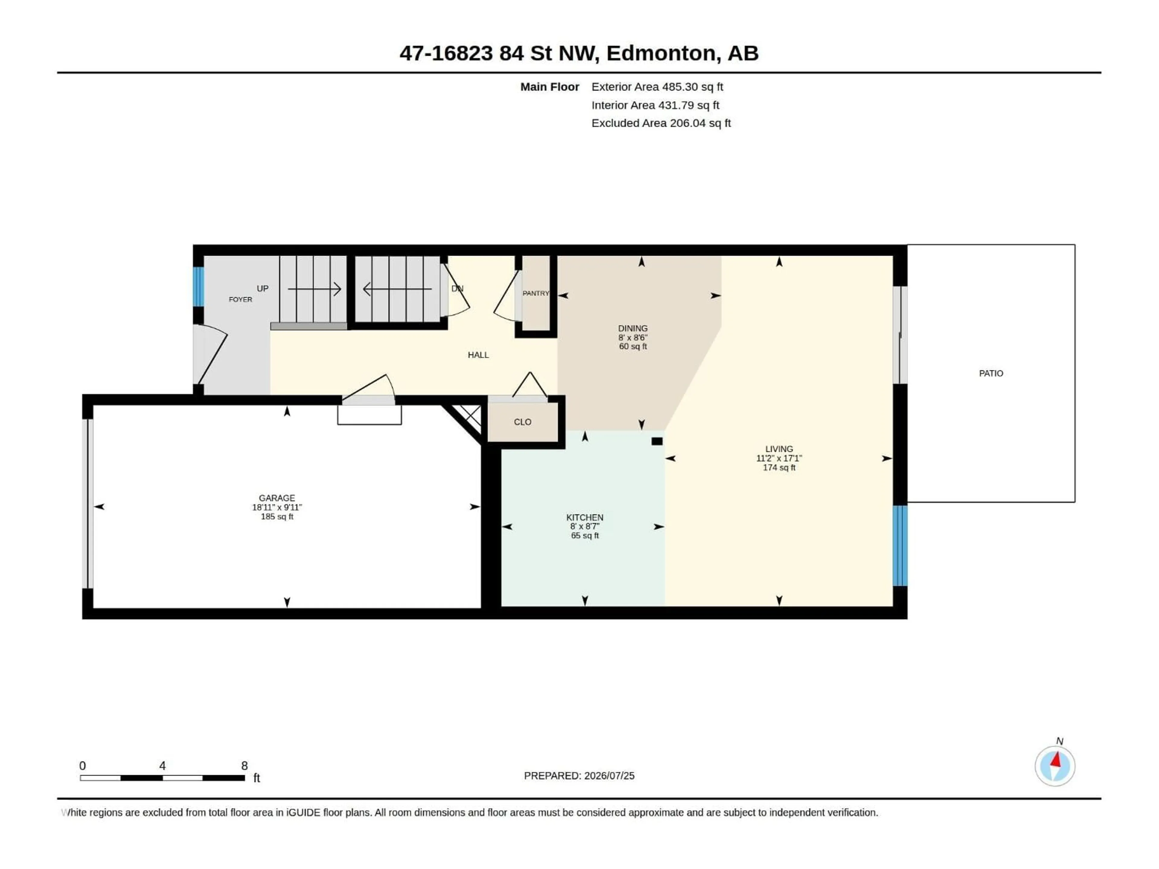 Floor plan for #47 - 16823 84 ST, Edmonton Alberta T5Z3S4