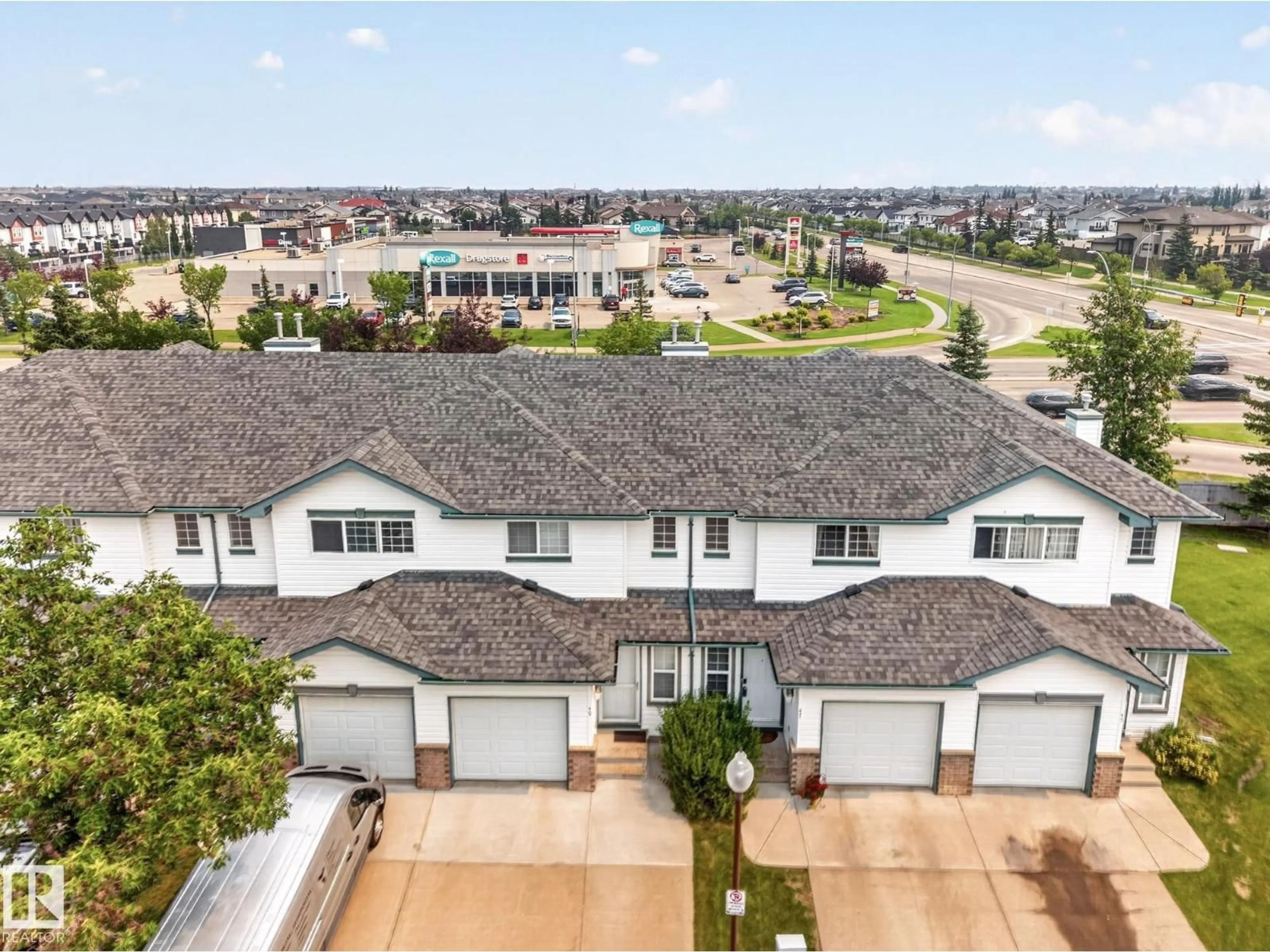 A pic from outside/outdoor area/front of a property/back of a property/a pic from drone, water/lake/river/ocean view for #47 - 16823 84 ST, Edmonton Alberta T5Z3S4
