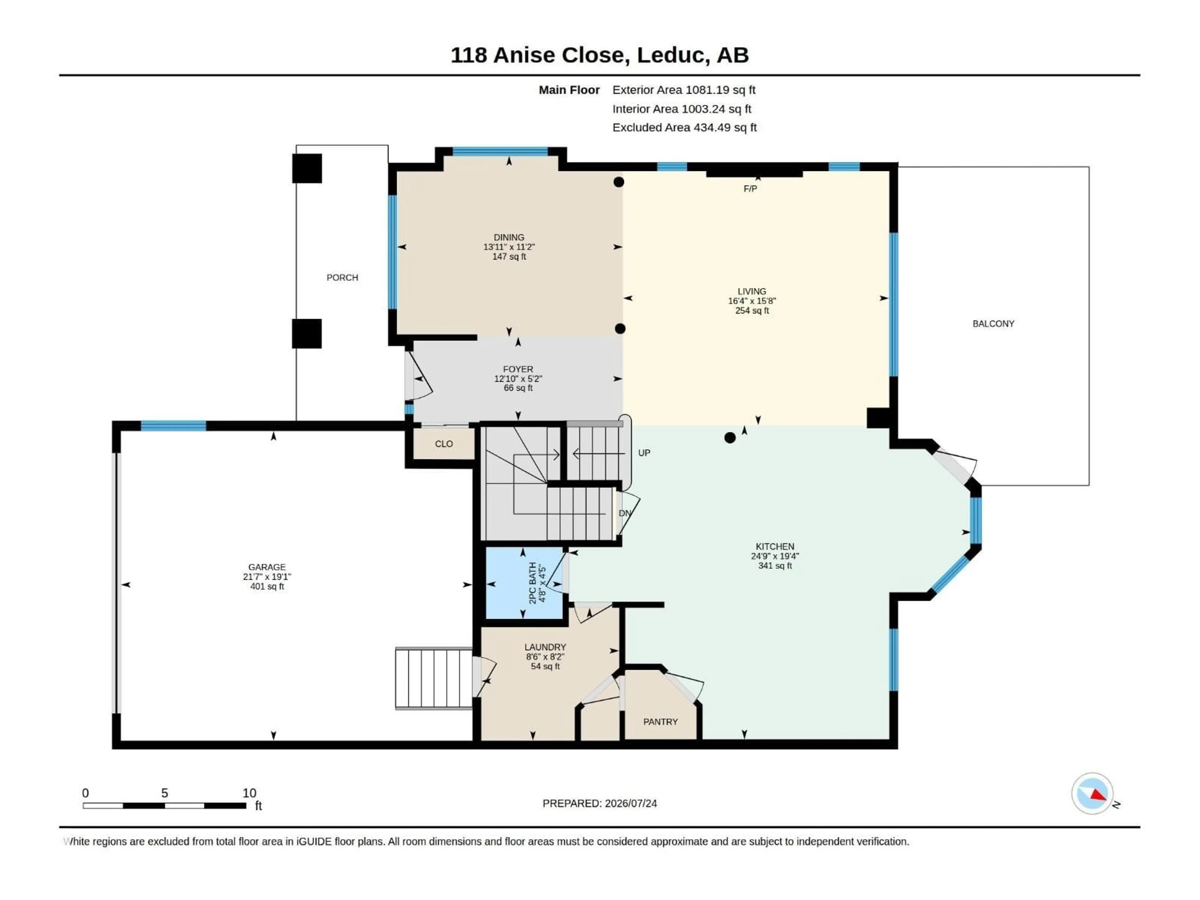 Floor plan for 118 ANISE CL, Leduc Alberta T9E0C7