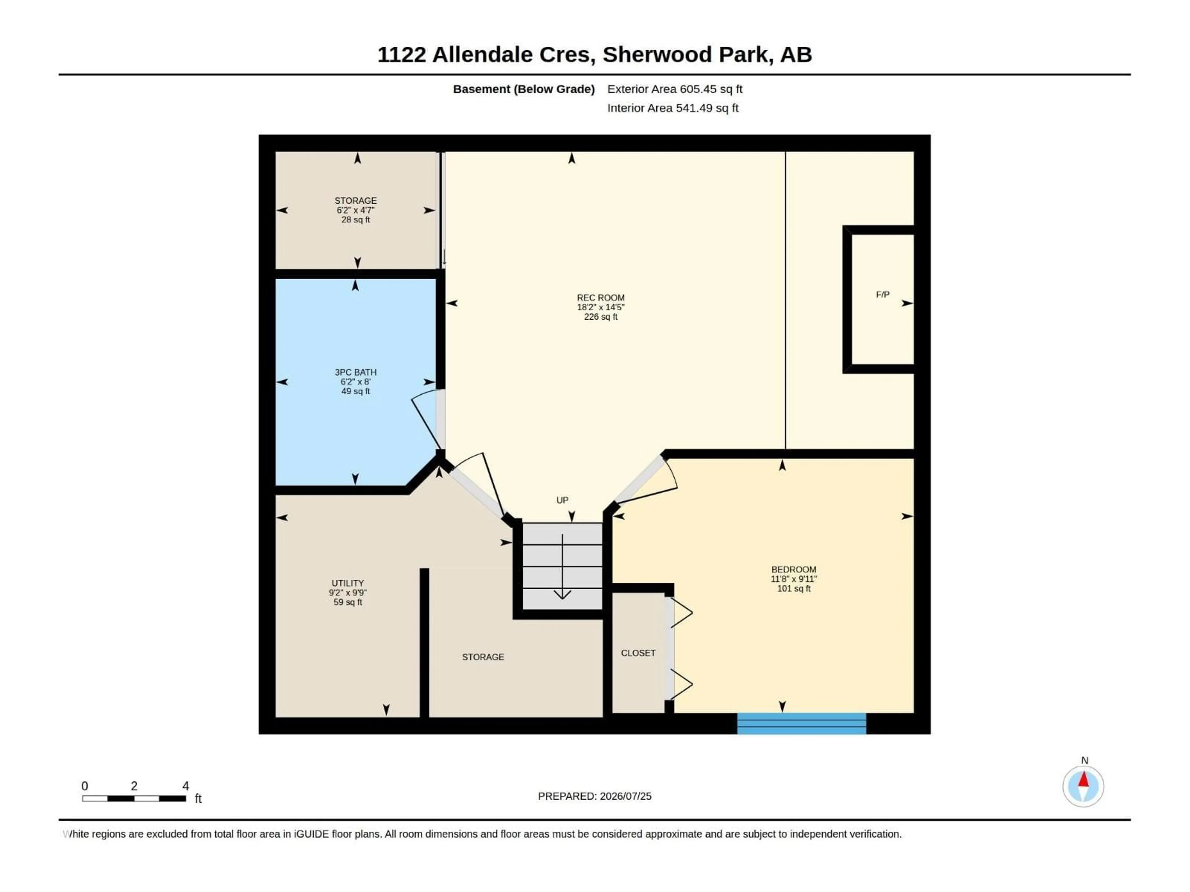 Floor plan for 1122 ALLENDALE CR, Sherwood Park Alberta T8H0X6