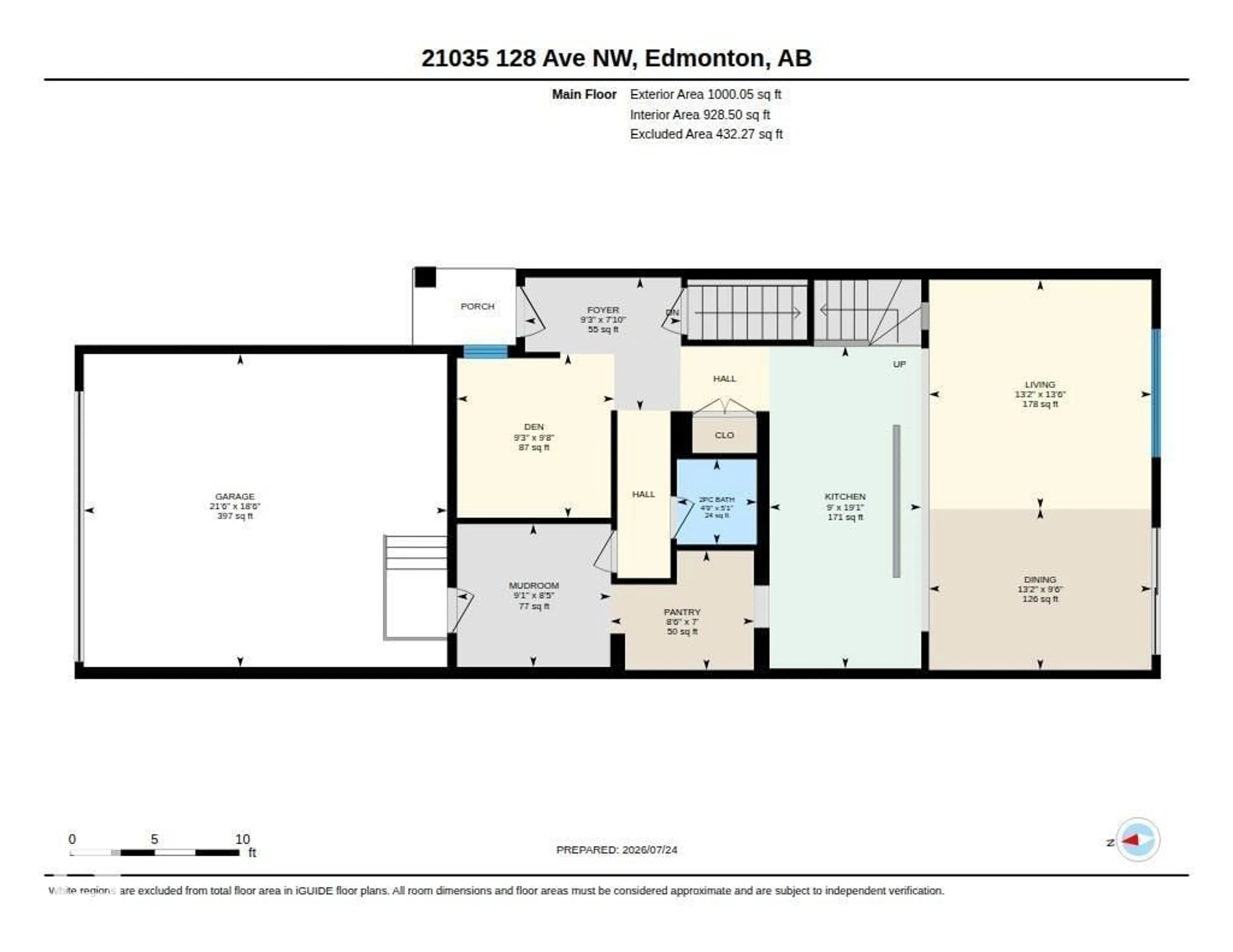 Floor plan for 21035 128 AV, Edmonton Alberta T5S0R5