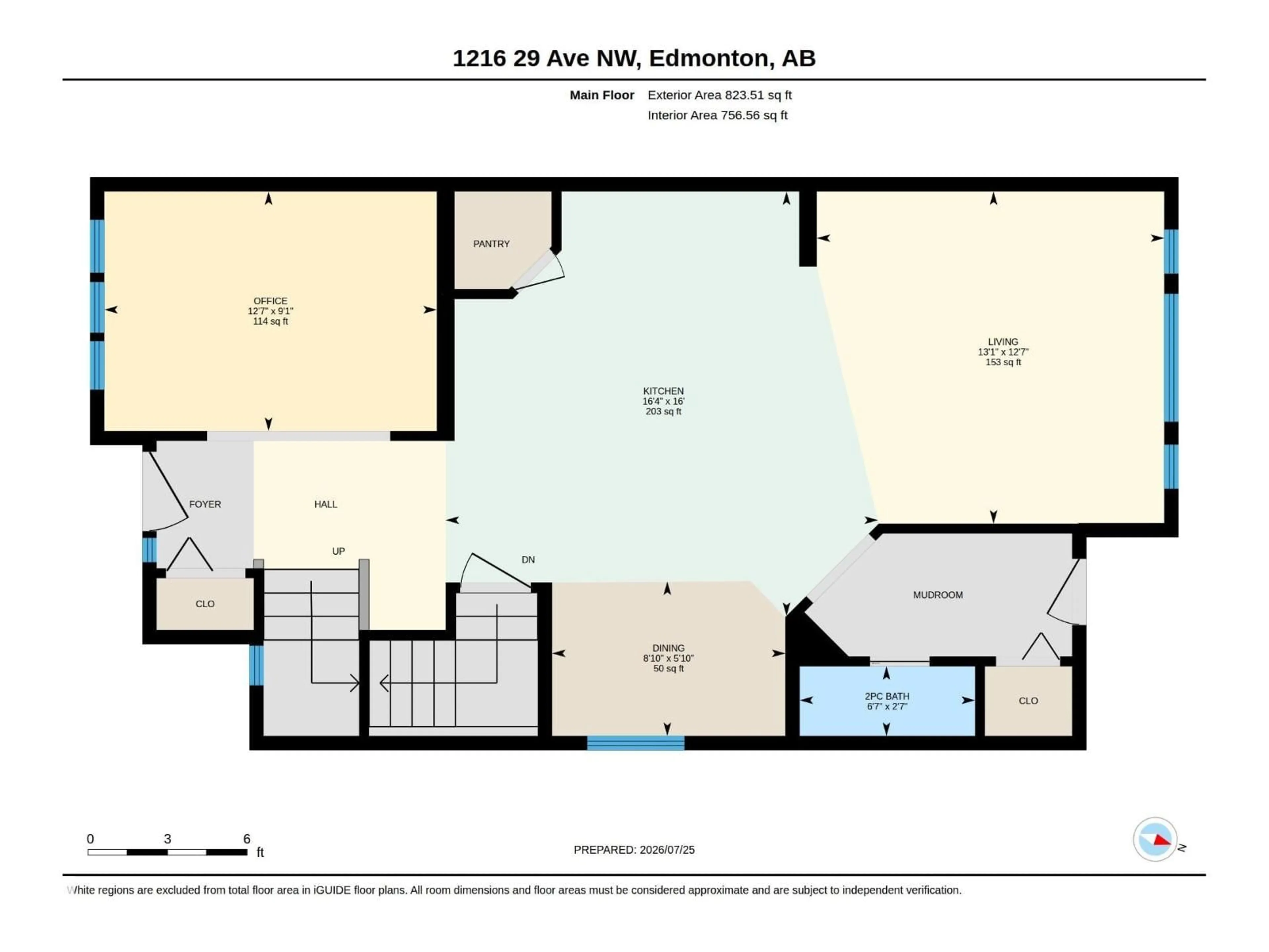 Floor plan for 1216 29 AV, Edmonton Alberta T6T0V8