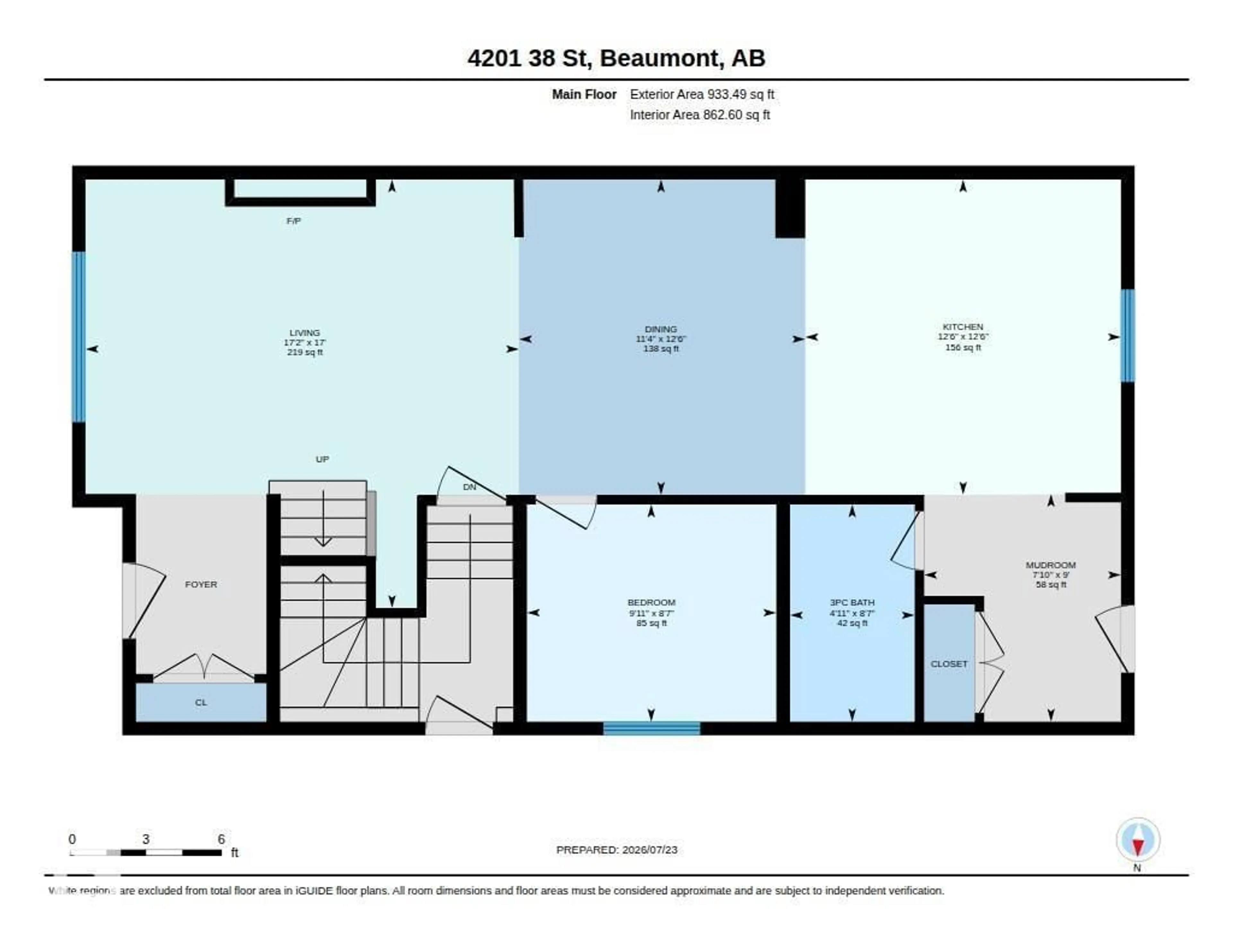 Floor plan for 4201 38 ST, Beaumont Alberta T4X3B3