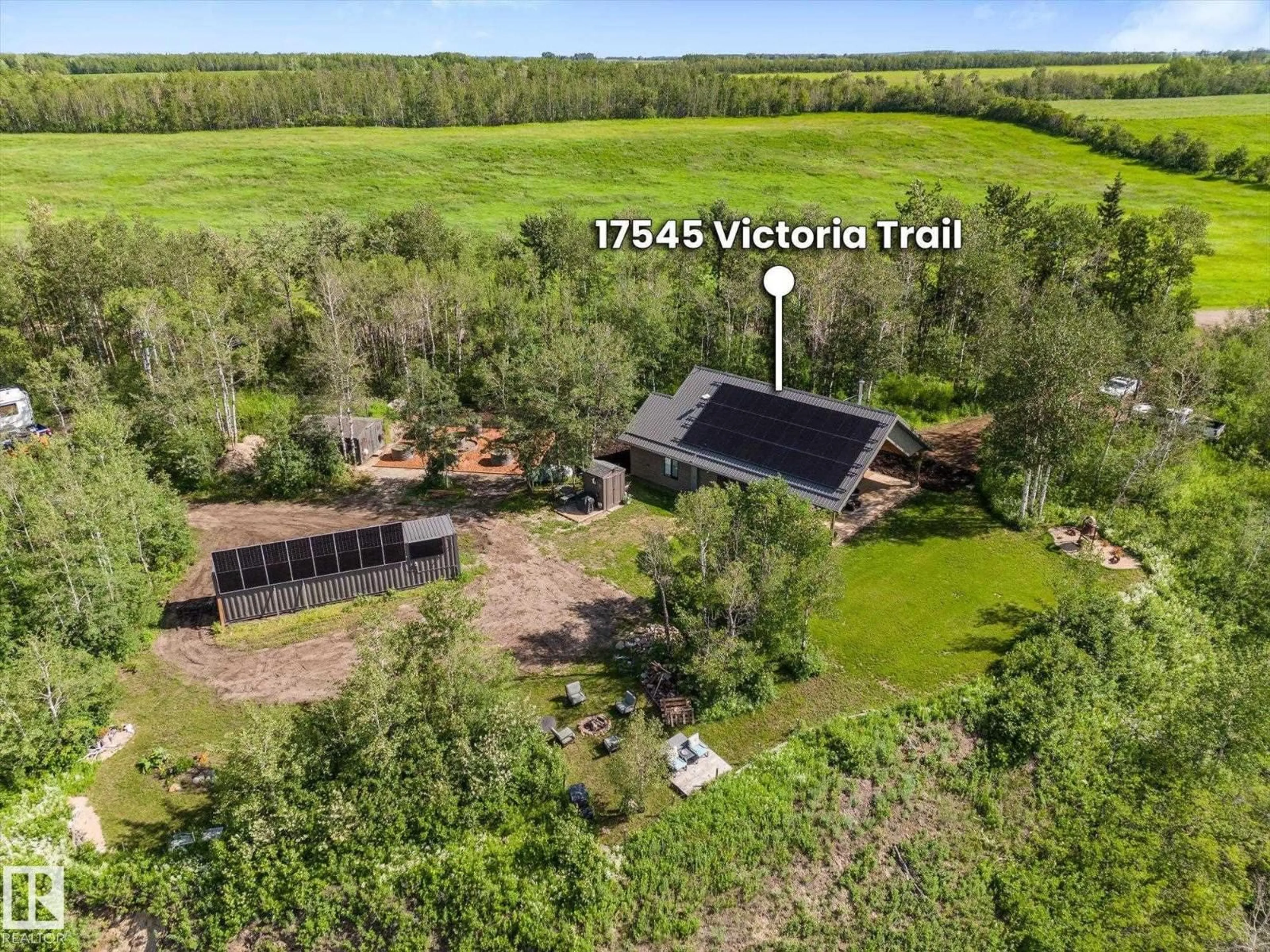 A pic from outside/outdoor area/front of a property/back of a property/a pic from drone, forest/trees view for 17545 VICTORIA TR, Rural Smoky Lake County Alberta T0A3C0