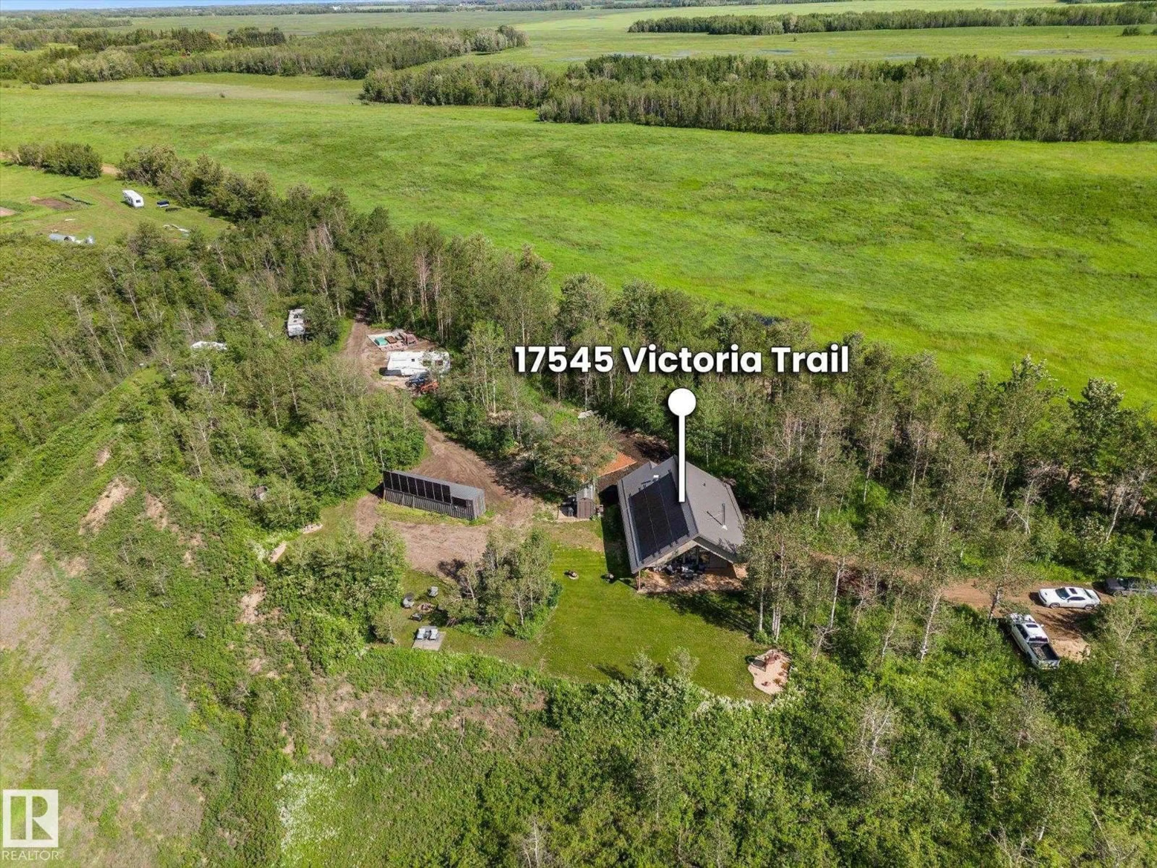 A pic from outside/outdoor area/front of a property/back of a property/a pic from drone, forest/trees view for 17545 VICTORIA TR, Rural Smoky Lake County Alberta T0A3C0