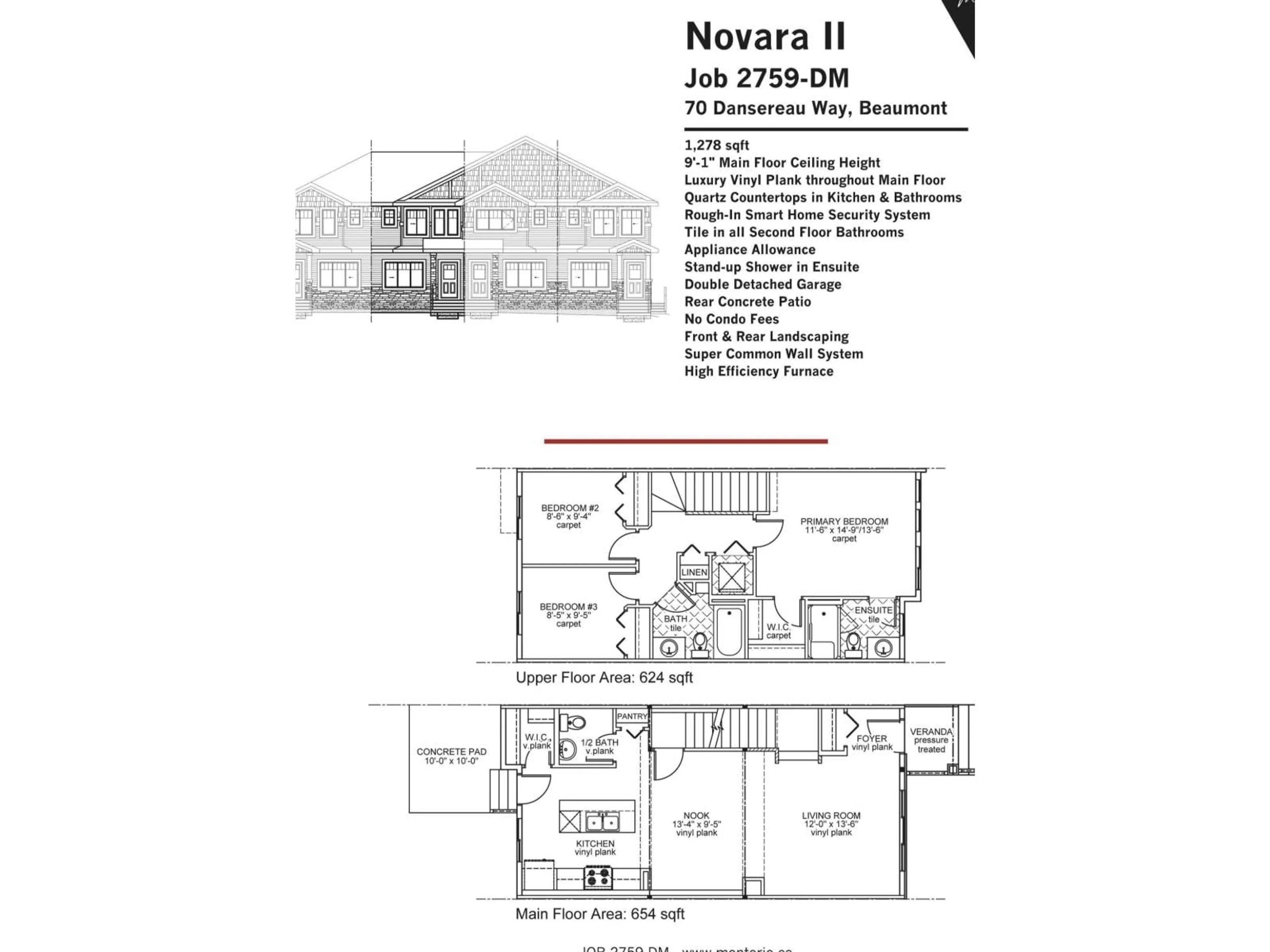 Floor plan for 70 DANSEREAU WY, Beaumont Alberta T4X3E2