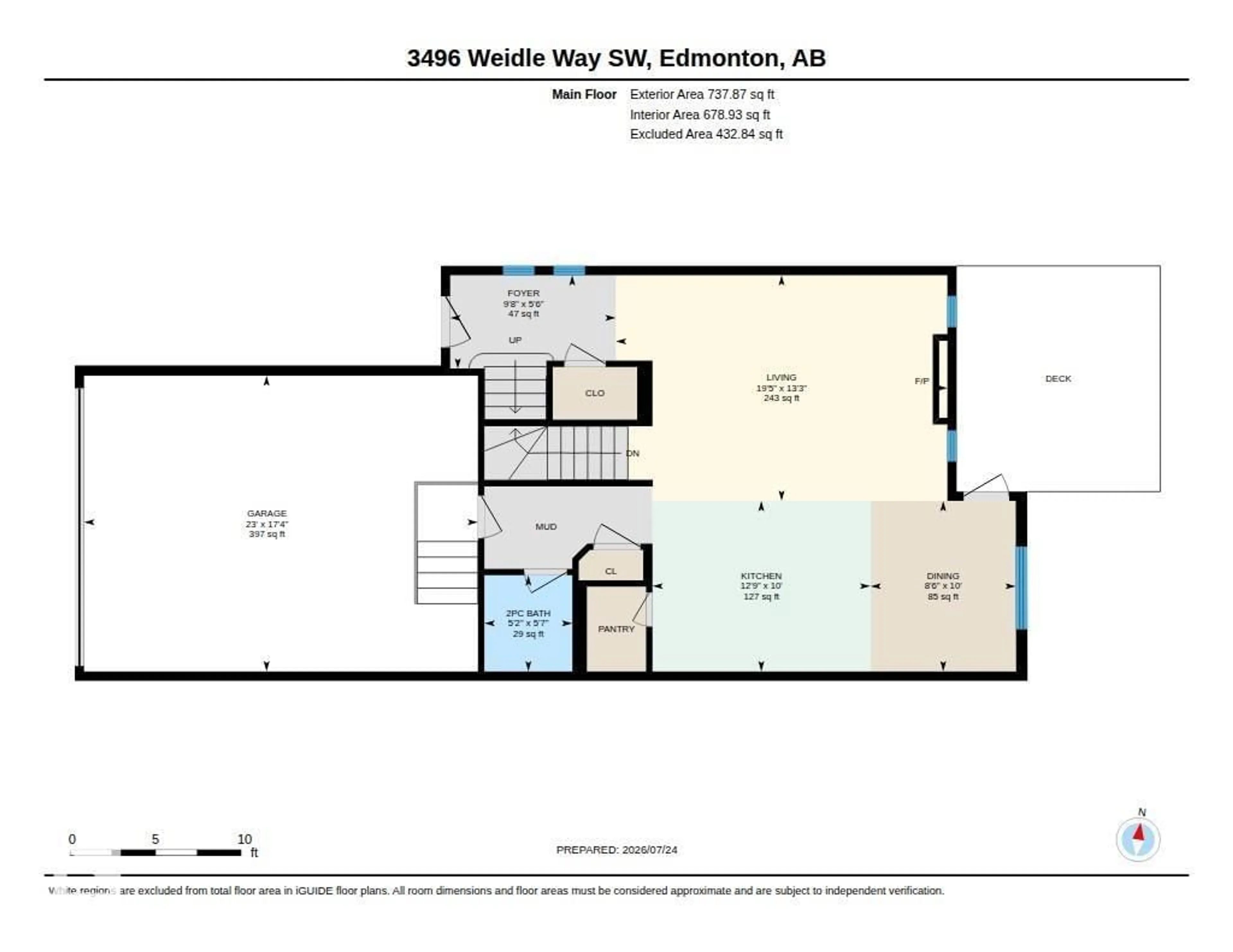 Floor plan for 3496 WEIDLE WAY SW, Edmonton Alberta T6X1Z4