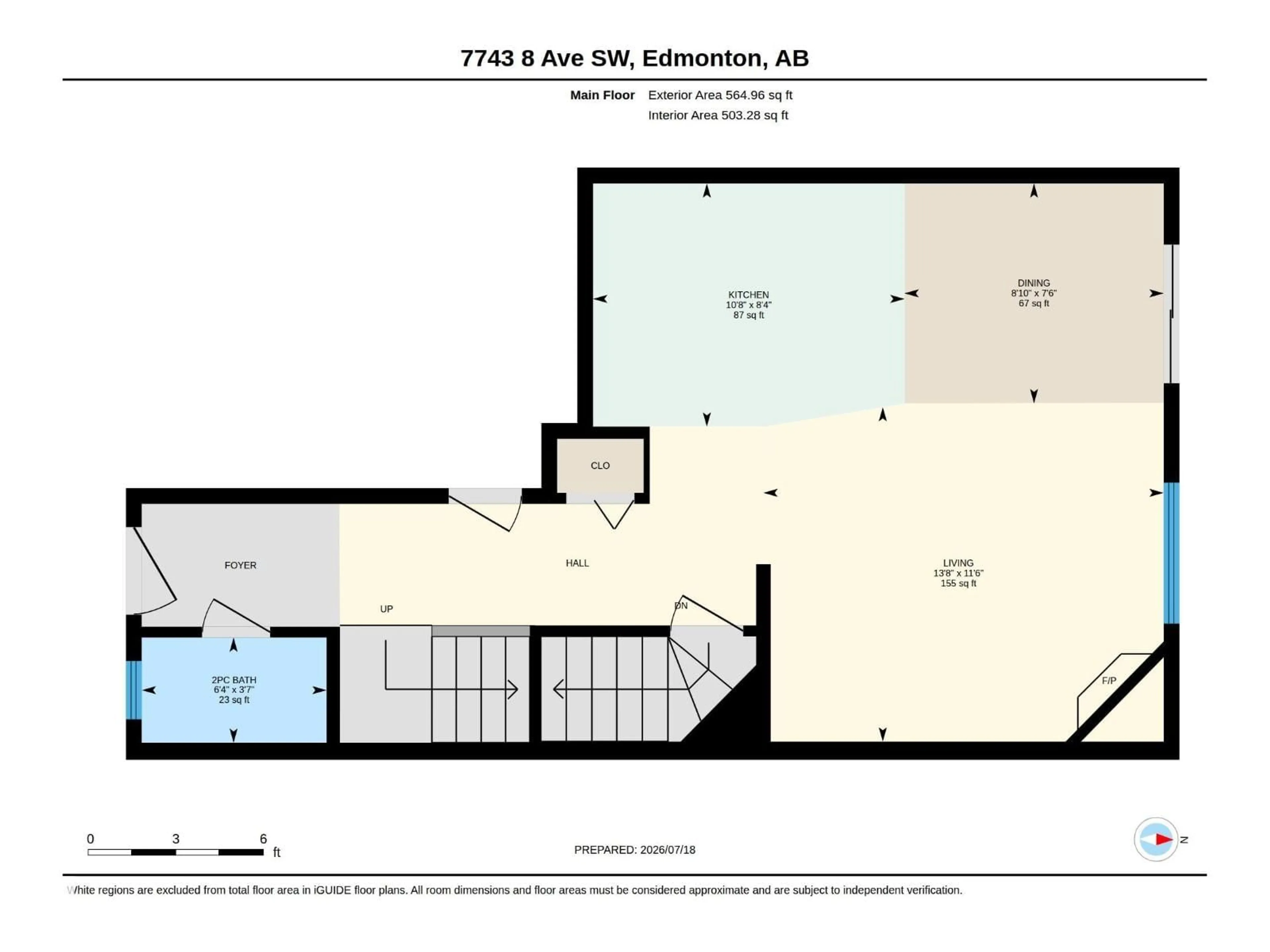 Floor plan for SW SW - 7743 8 AV, Edmonton Alberta T6X0A3