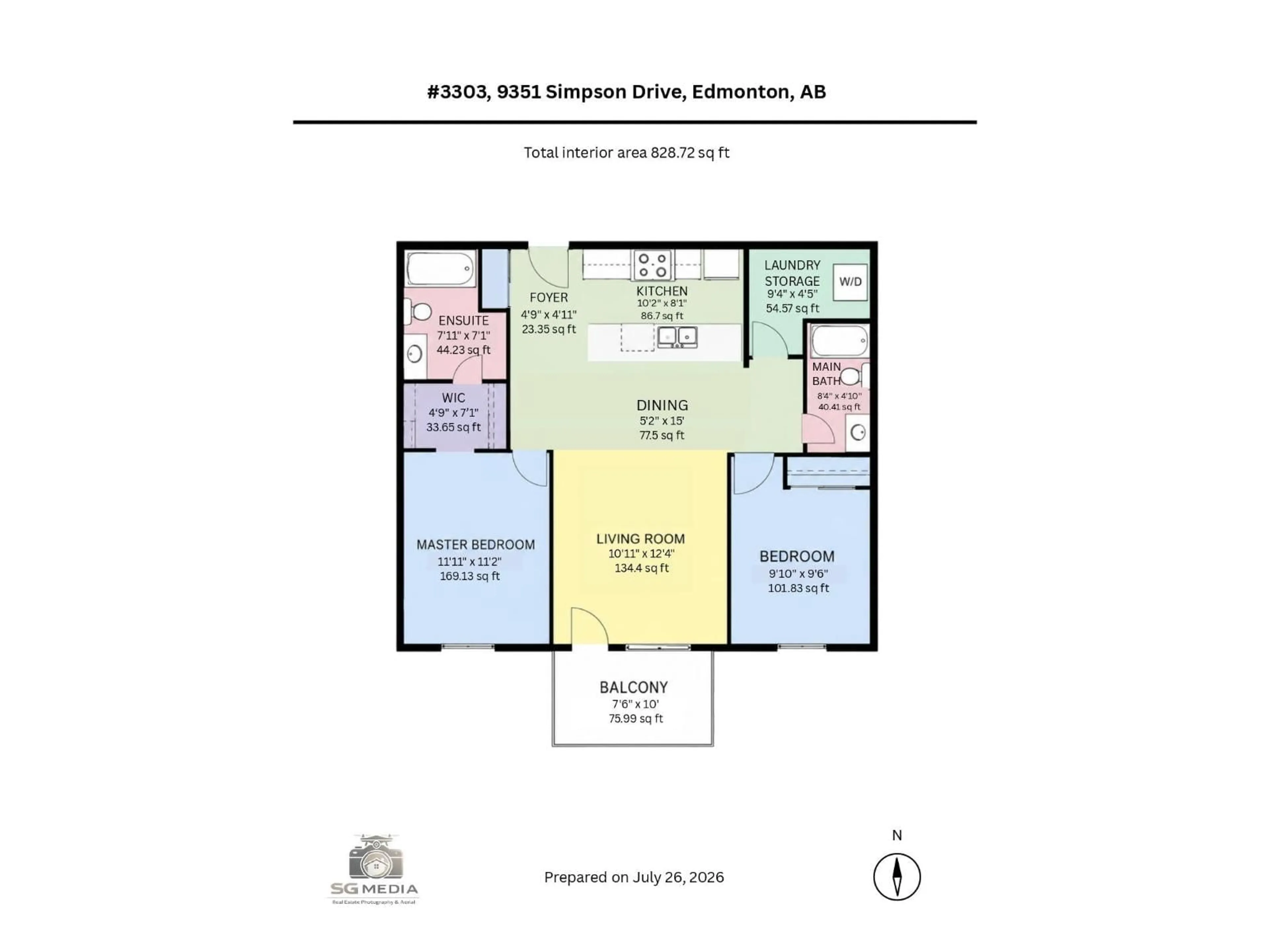 Floor plan for #3303 - 9351 SIMPSON DR, Edmonton Alberta T6R0N4