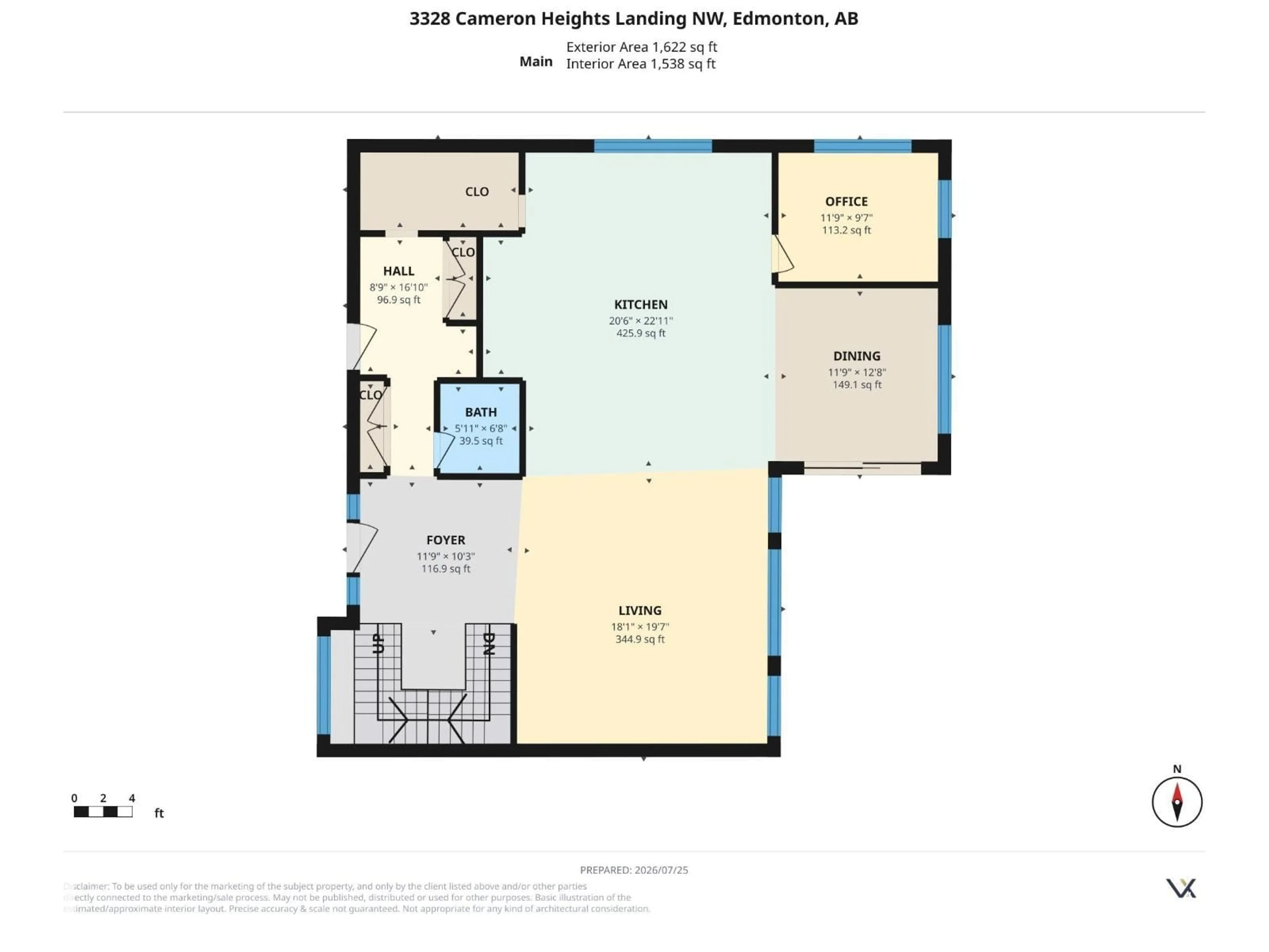 Floor plan for 3328 CAMERON HEIGHTS LANDING NW, Edmonton Alberta T6M0J2